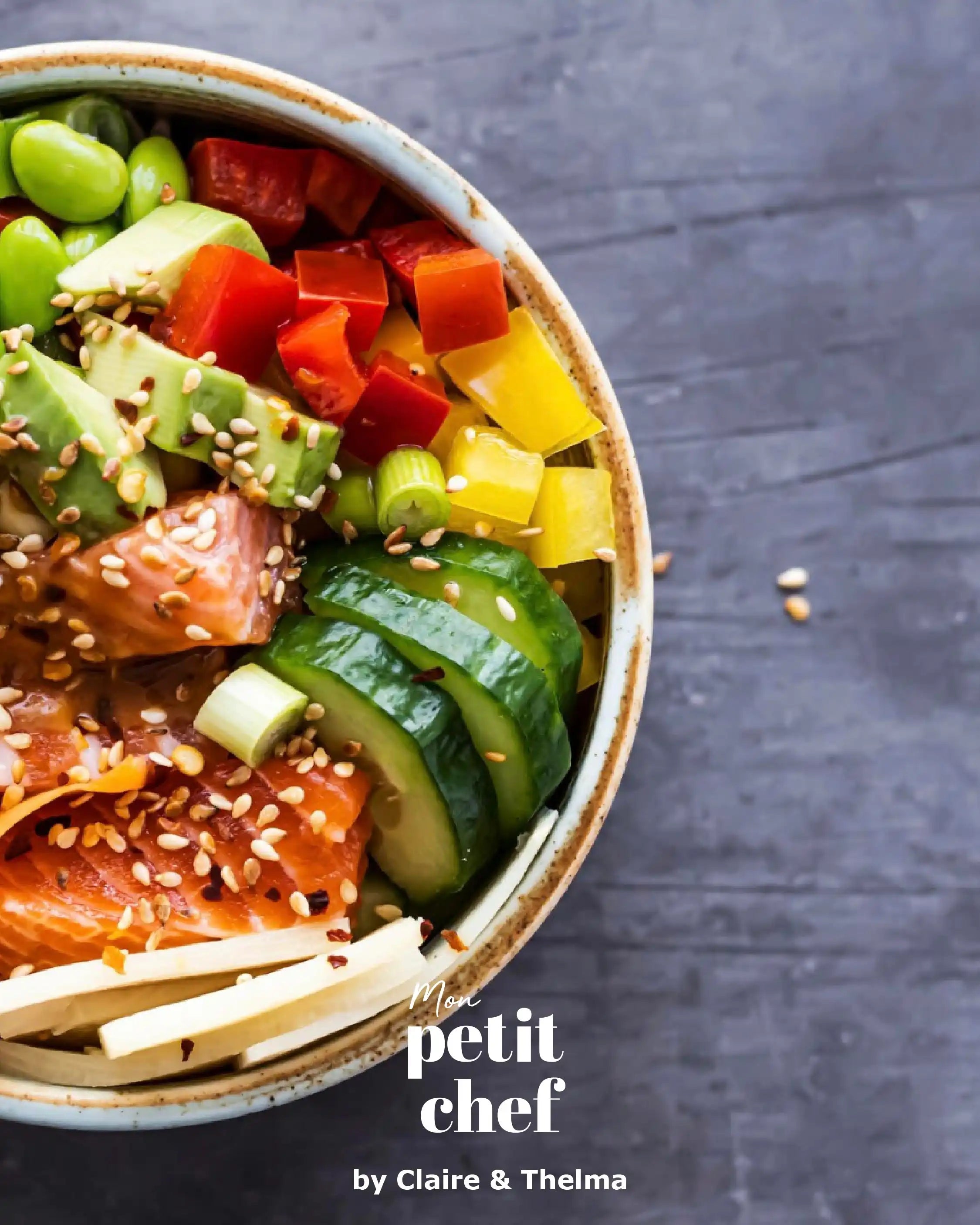 Un bowl végétarien avec des légumes coupés pour les kids