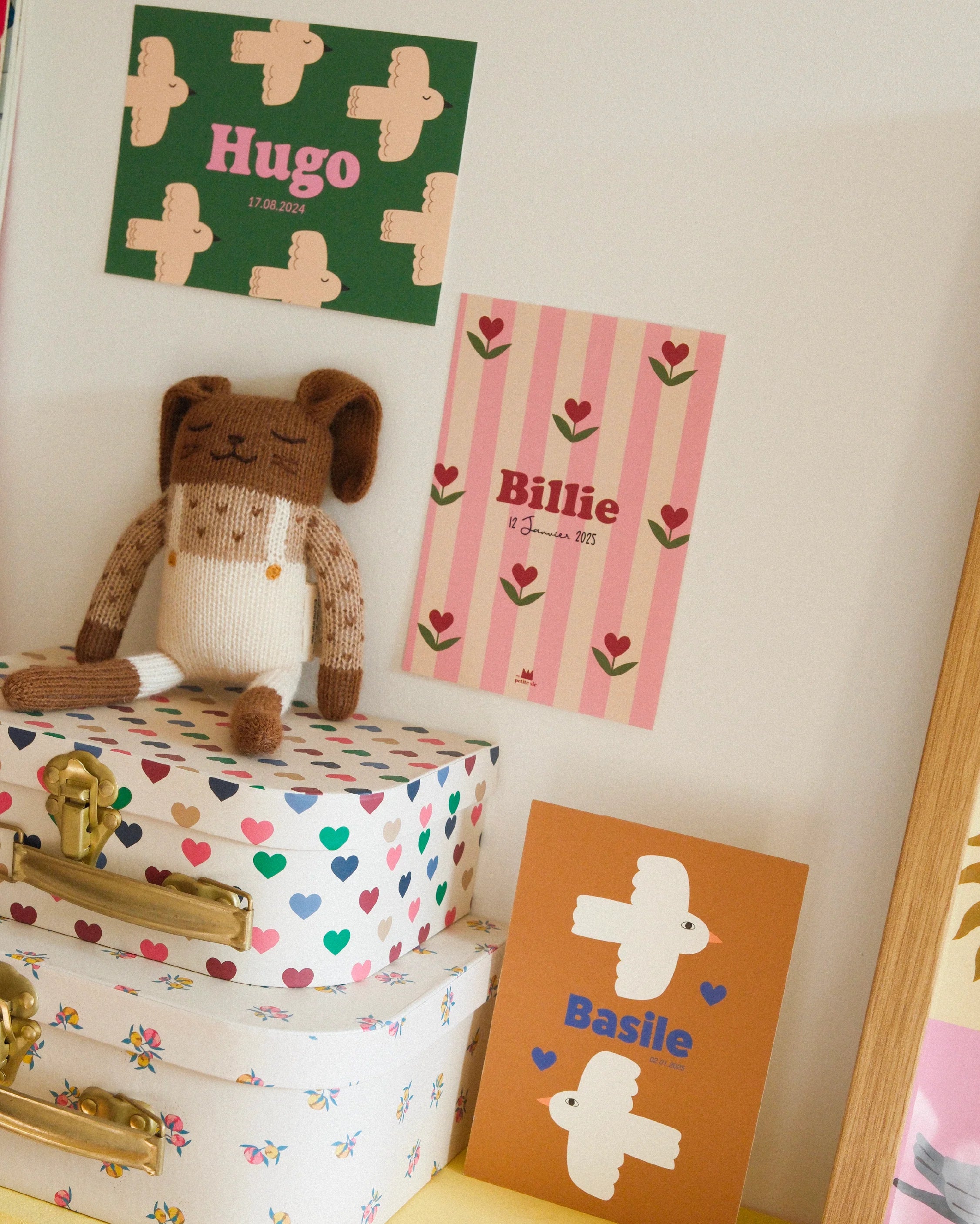 faire-part rayures roses pour naissance bébé fille