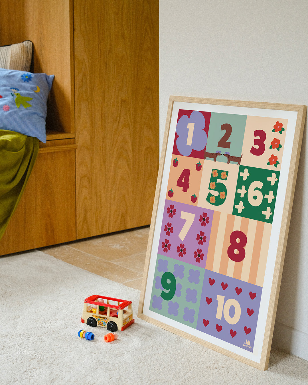 Affiche chiffres pour enfant avec des couleurs pour apprendre