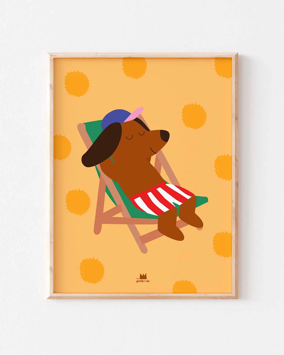 Affiche chien sun qui prend la pose pour la chambre des enfants