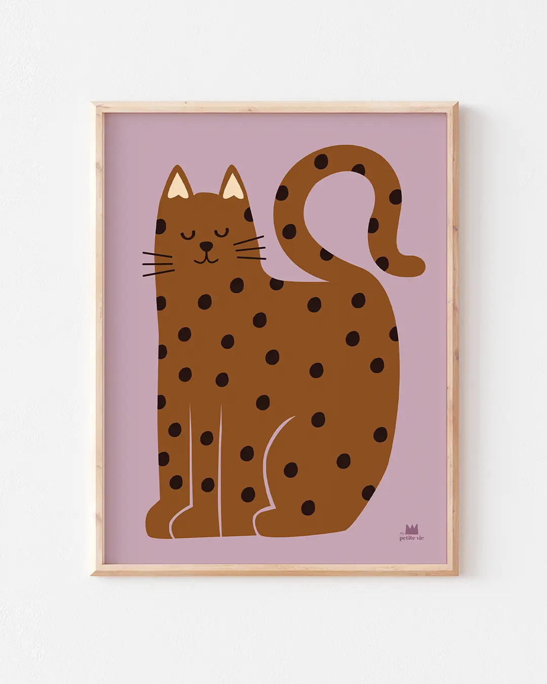Affiche Le Chat avec des pois, mignon pour décorer la chambre des enfants