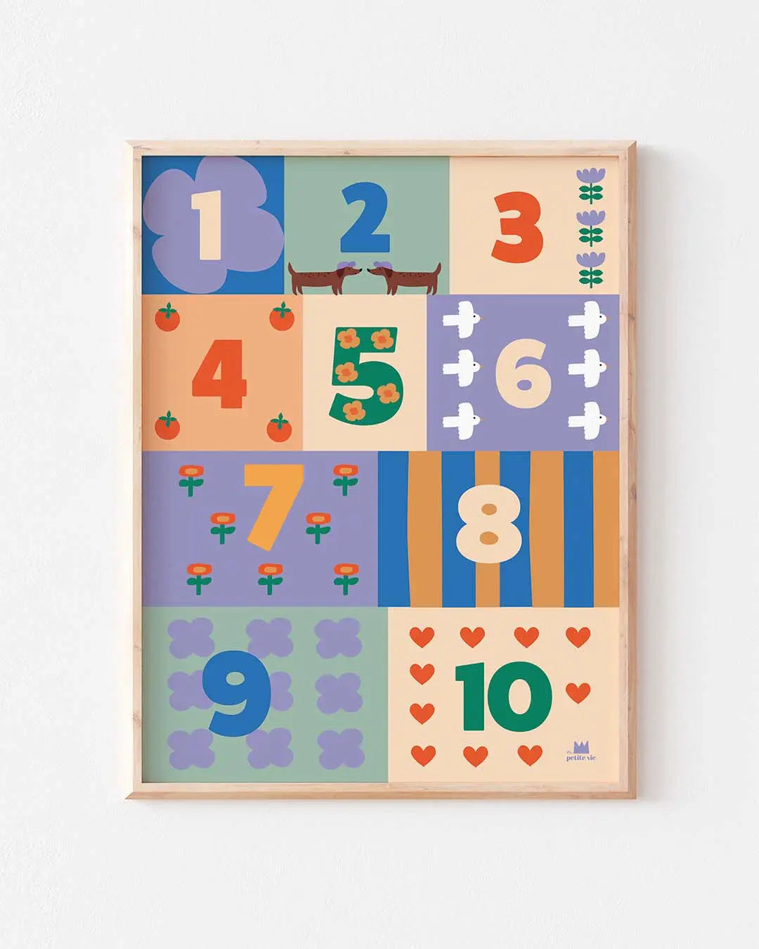 Affiche pédagogique pour enfant - Apprendre les chiffres en s'amusant avec une affiche colorée