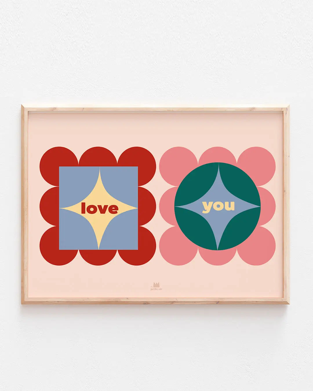 Affiche Love You, fleurie et colorée pour décorer avec amour son intérieur