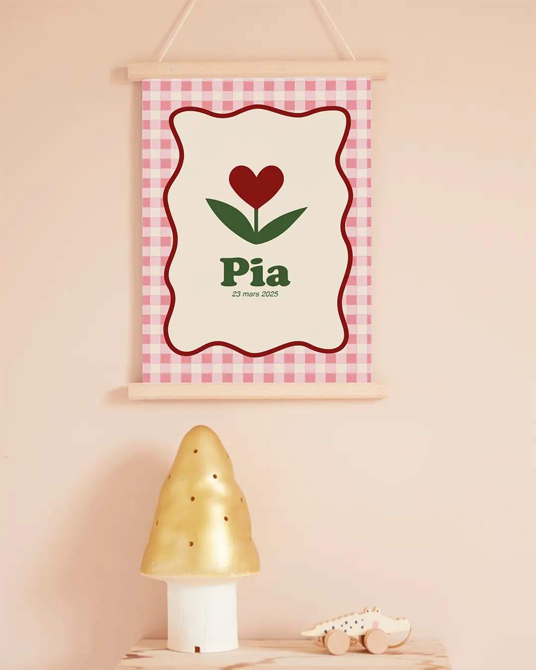 Affiche prénom Jolie Rose pour une chambre de petite fille fleurie