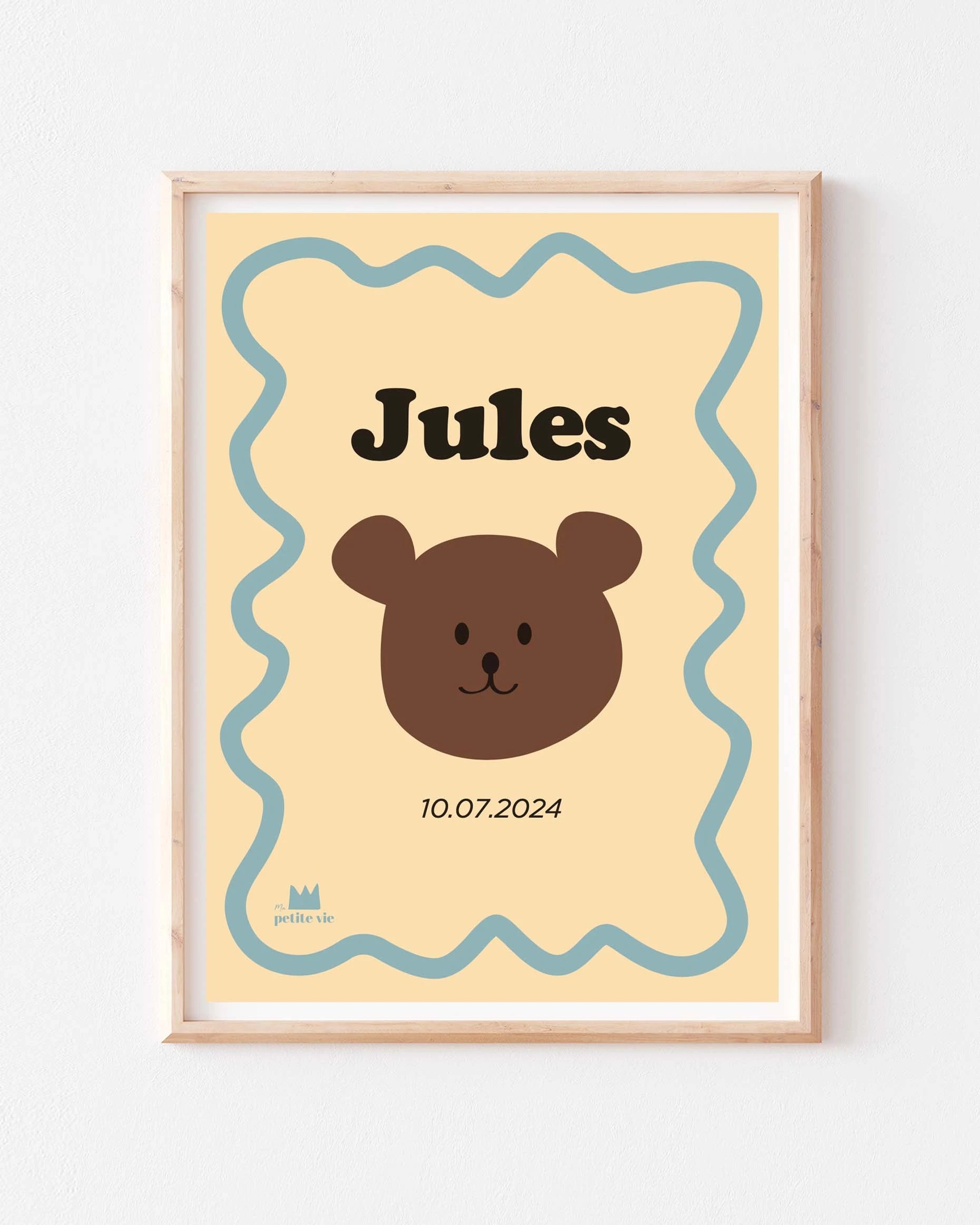 Affiche prénom Ours : une affiche prénom pour décorer de manière colorée sa chambre d'enfant