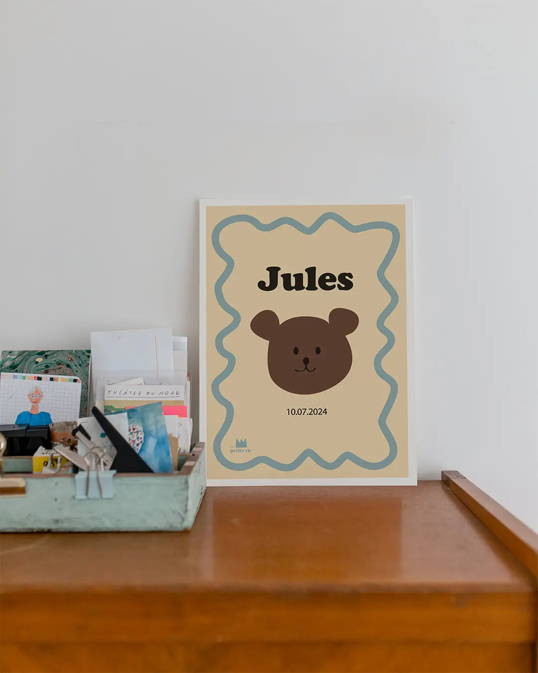 Affiche prénom Ours : une affiche prénom pour décorer de manière colorée sa chambre d'enfant