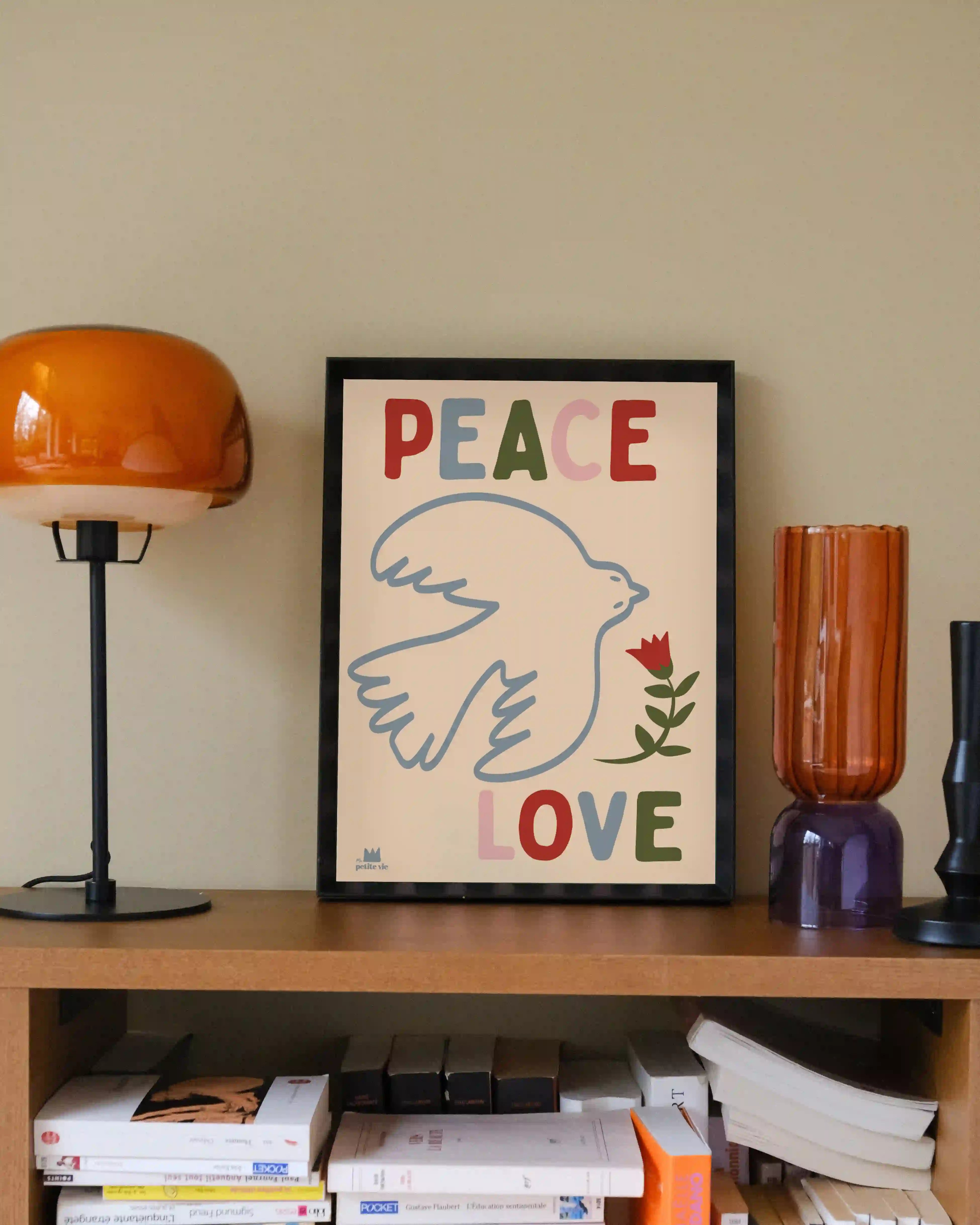 Affiche décorative d’un oiseau avec un message positif pour une ambiance good vibes dans la maison.