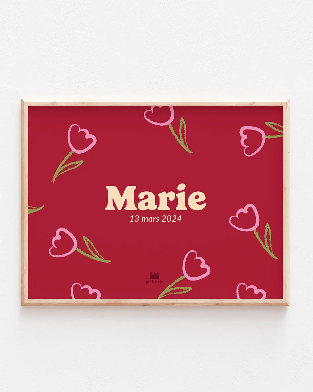 Affiche prénom Amour Club pour décorer avec de jolies illustrations la chambre de bébé.