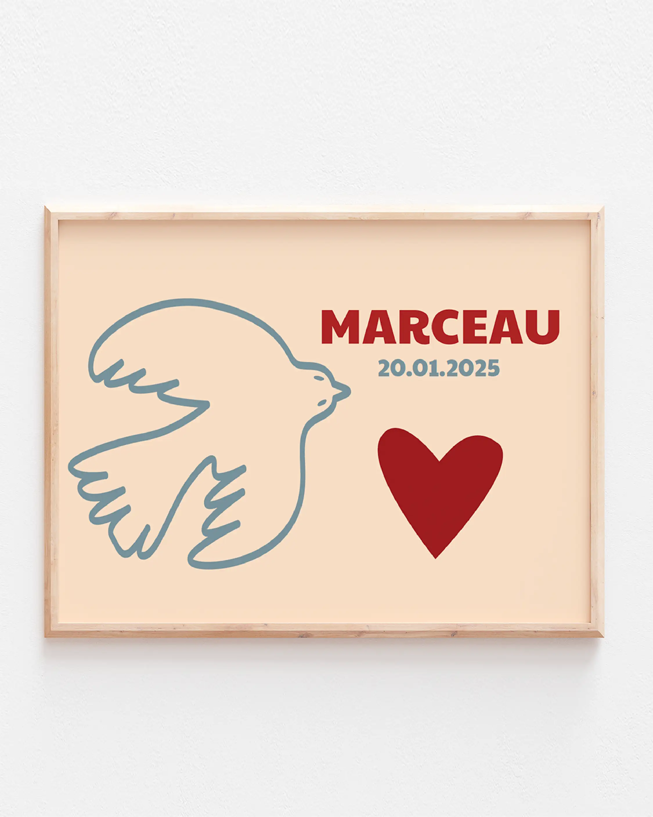 Affiche prénom Bel Amour pour décorer avec douceur une chambre d'enfant