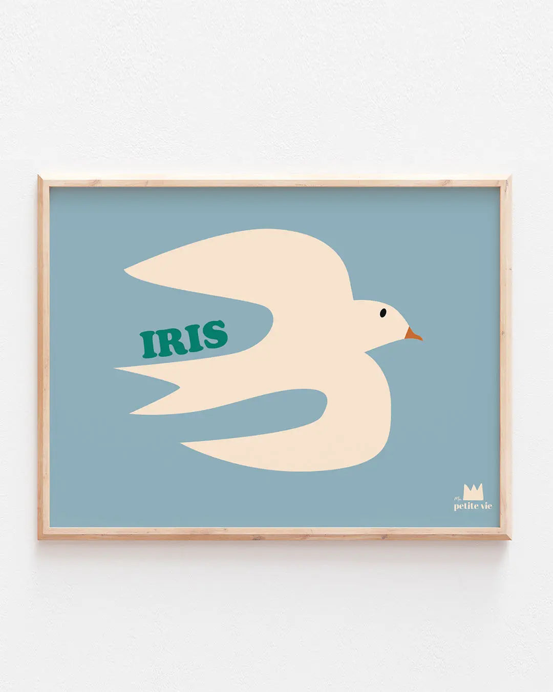 Affiche prénom oiseau inspiration liberté pour chambre enfant