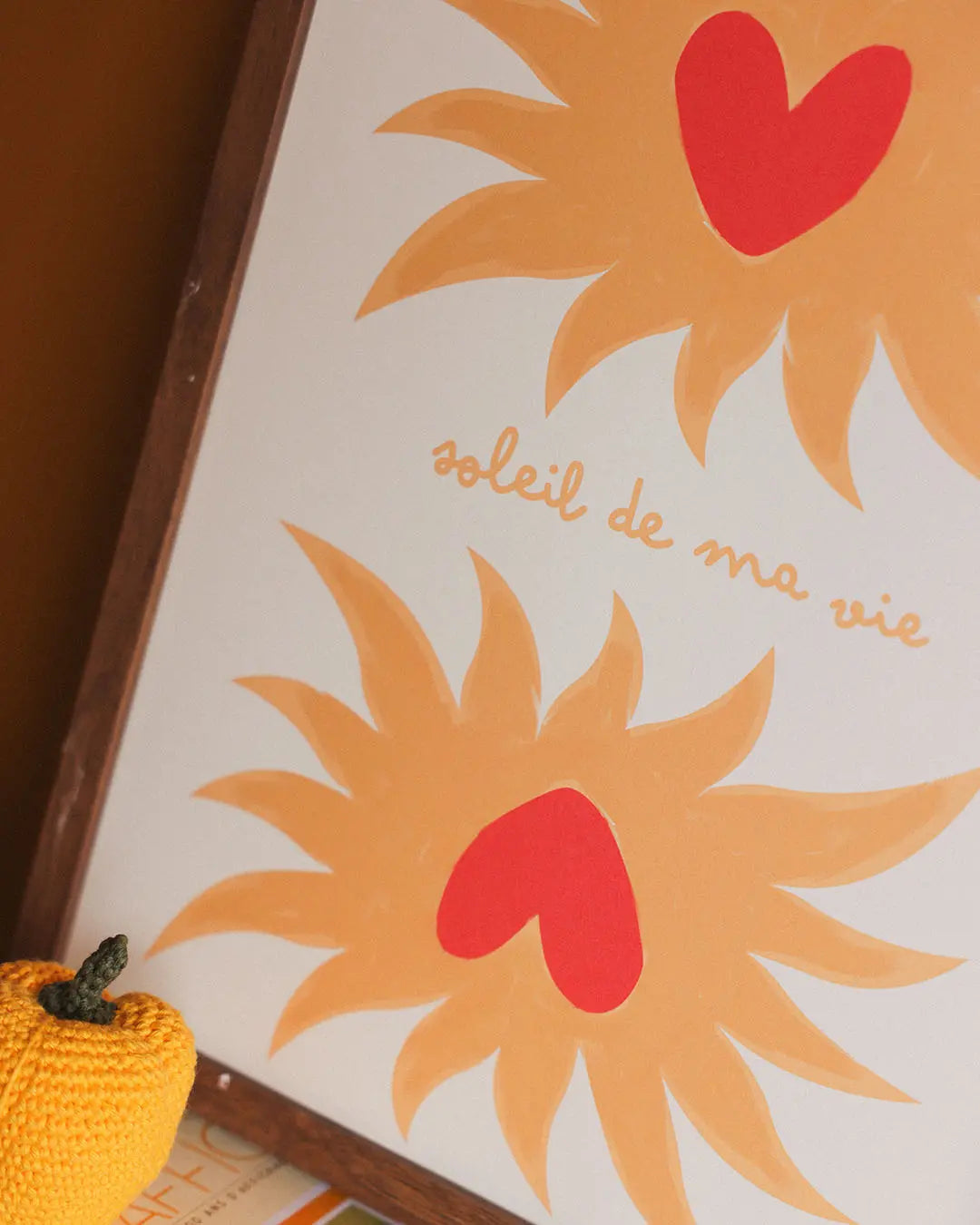 Affiche soleil de ma vie avec soleils et coeurs illustrés