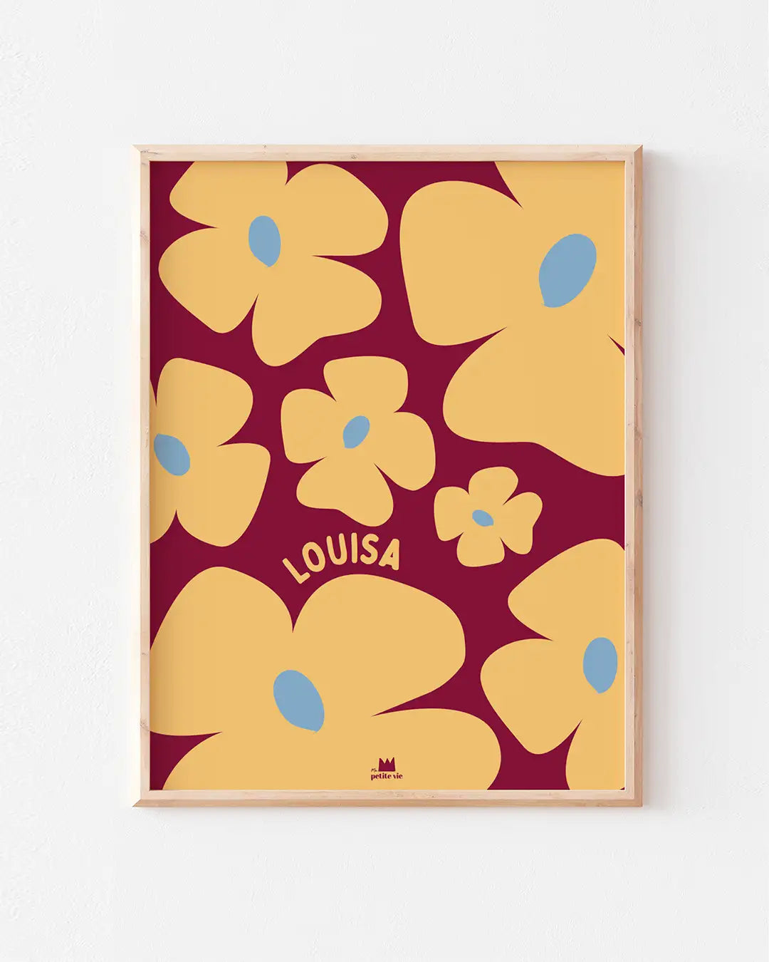 Affiche Prénom - Fleurs jaunes