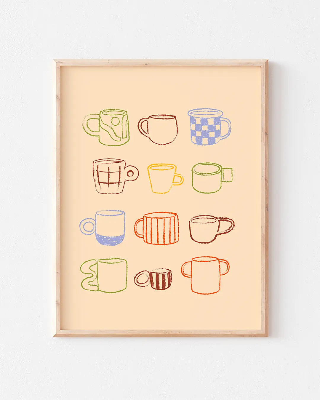 illustration de tasses aux formes et motifs variés..