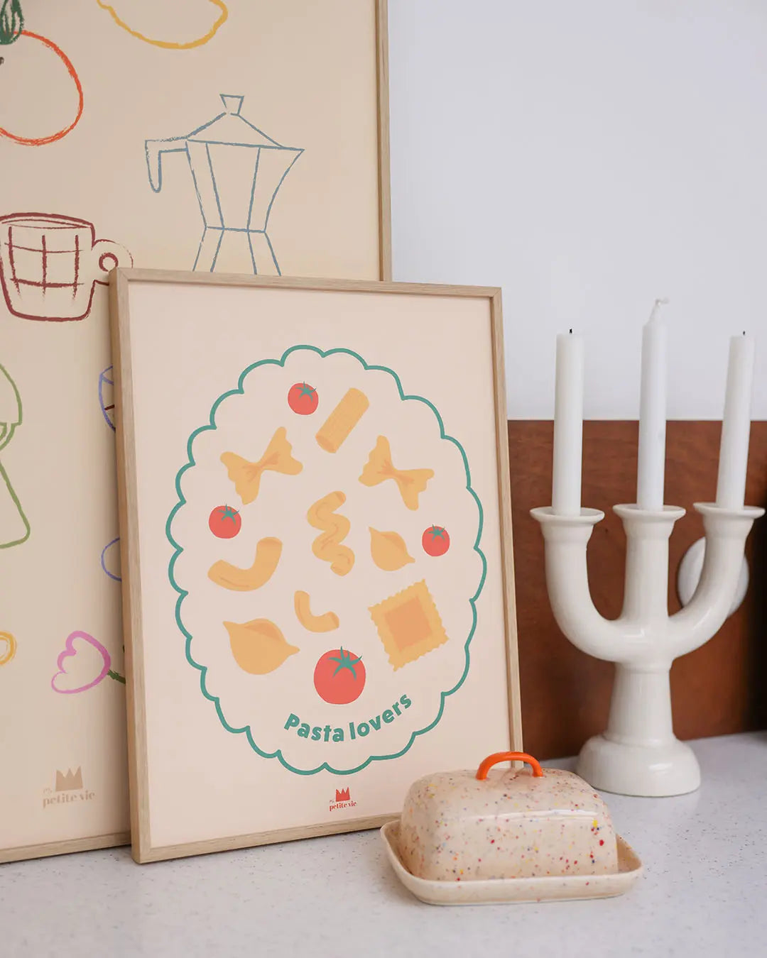 illustration de pates italiennes fun et coloree.