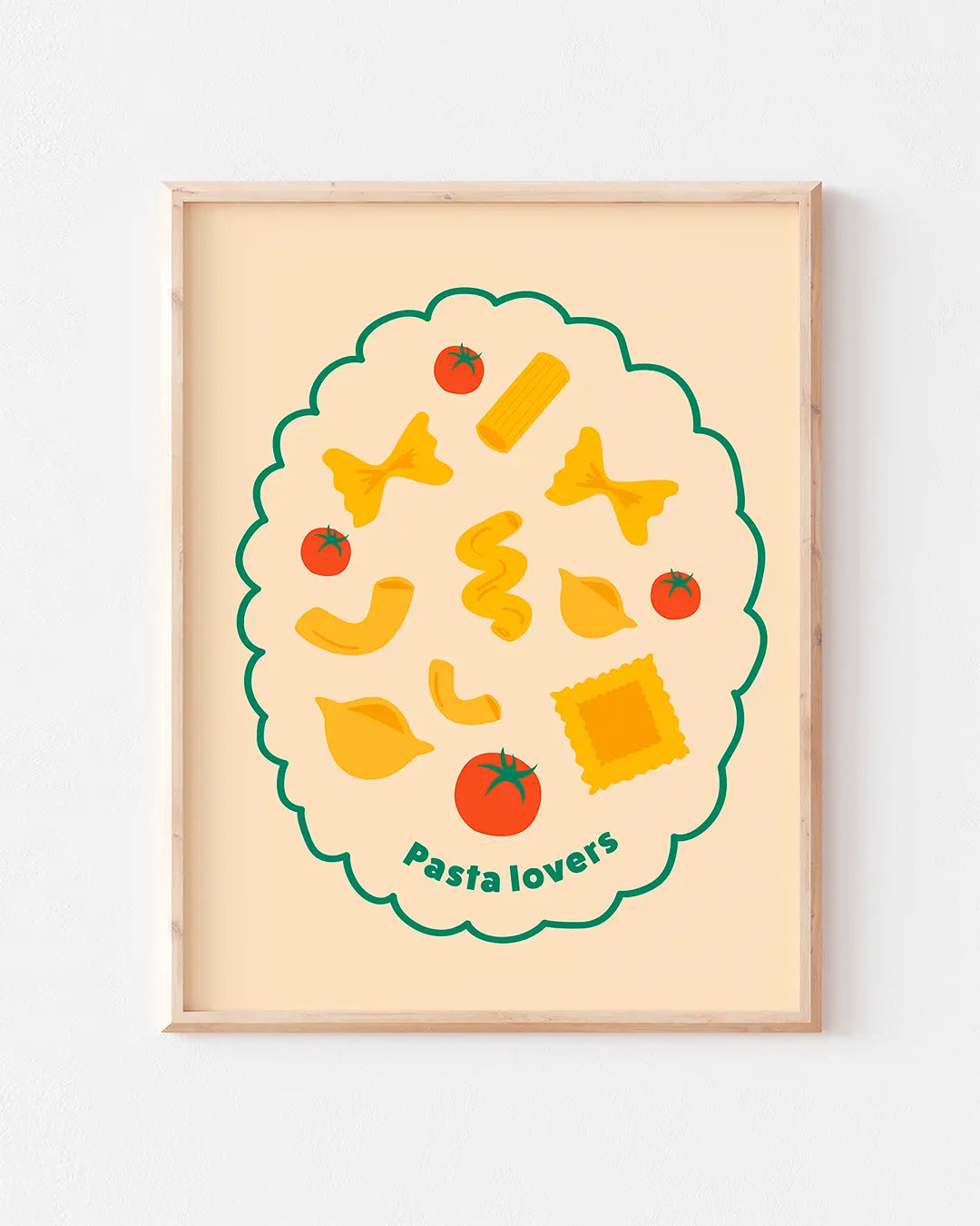 illustration de pâtes italiennes gourmandes et colorées.