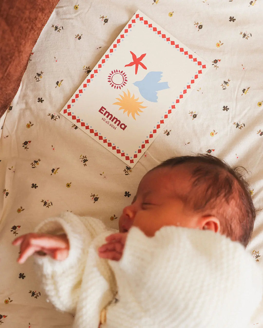 faire-part de naissance avec des illustrations estivales