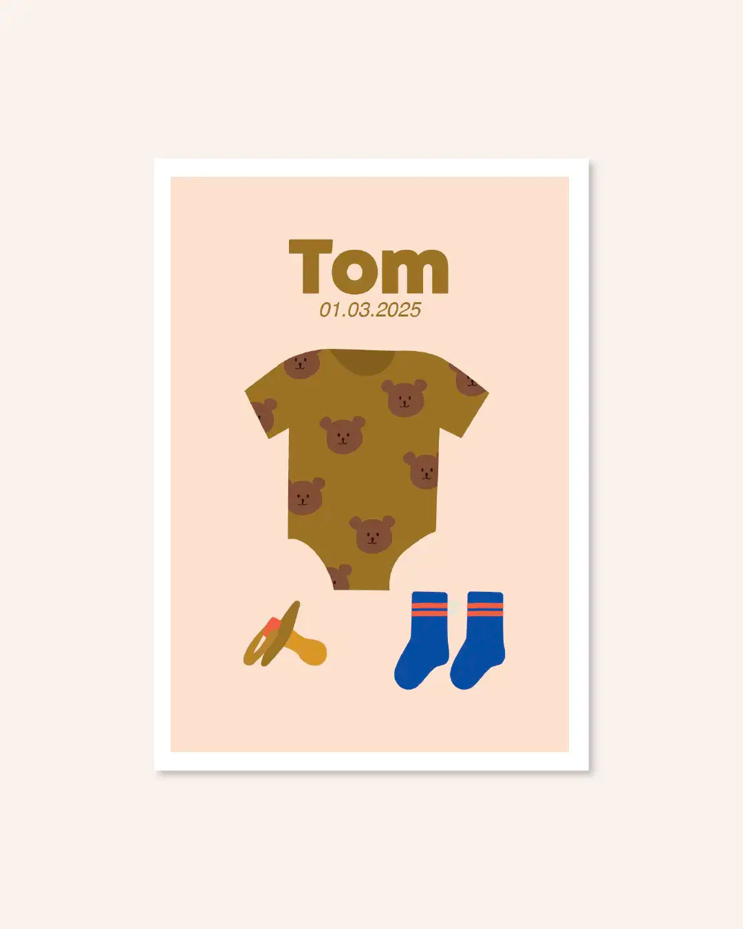 Faire-part de naissance enfant avec motif pour annoncer naissance bébé.