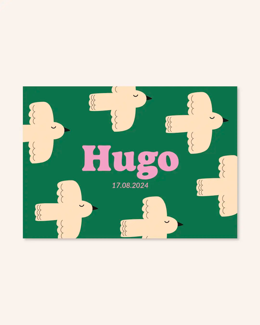 Faire part de naissance pour bébé poétique et coloré Ma Petite Vie avec des oiseaux