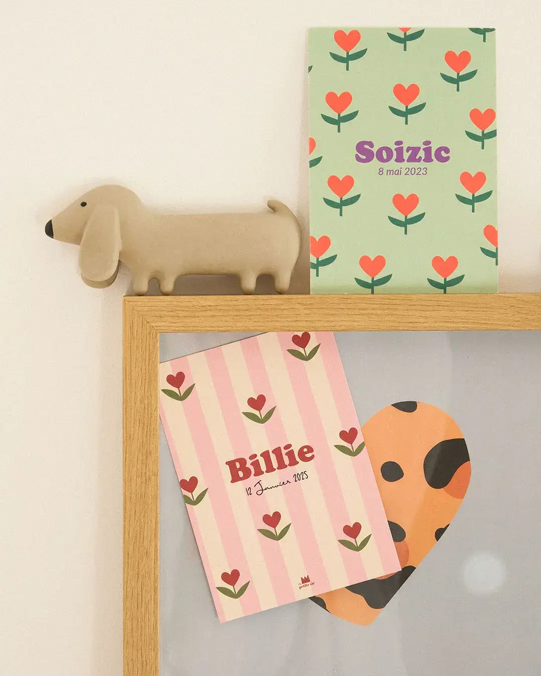 Faire-part de naissance aux petites fleurs pour annoncer une naissance.