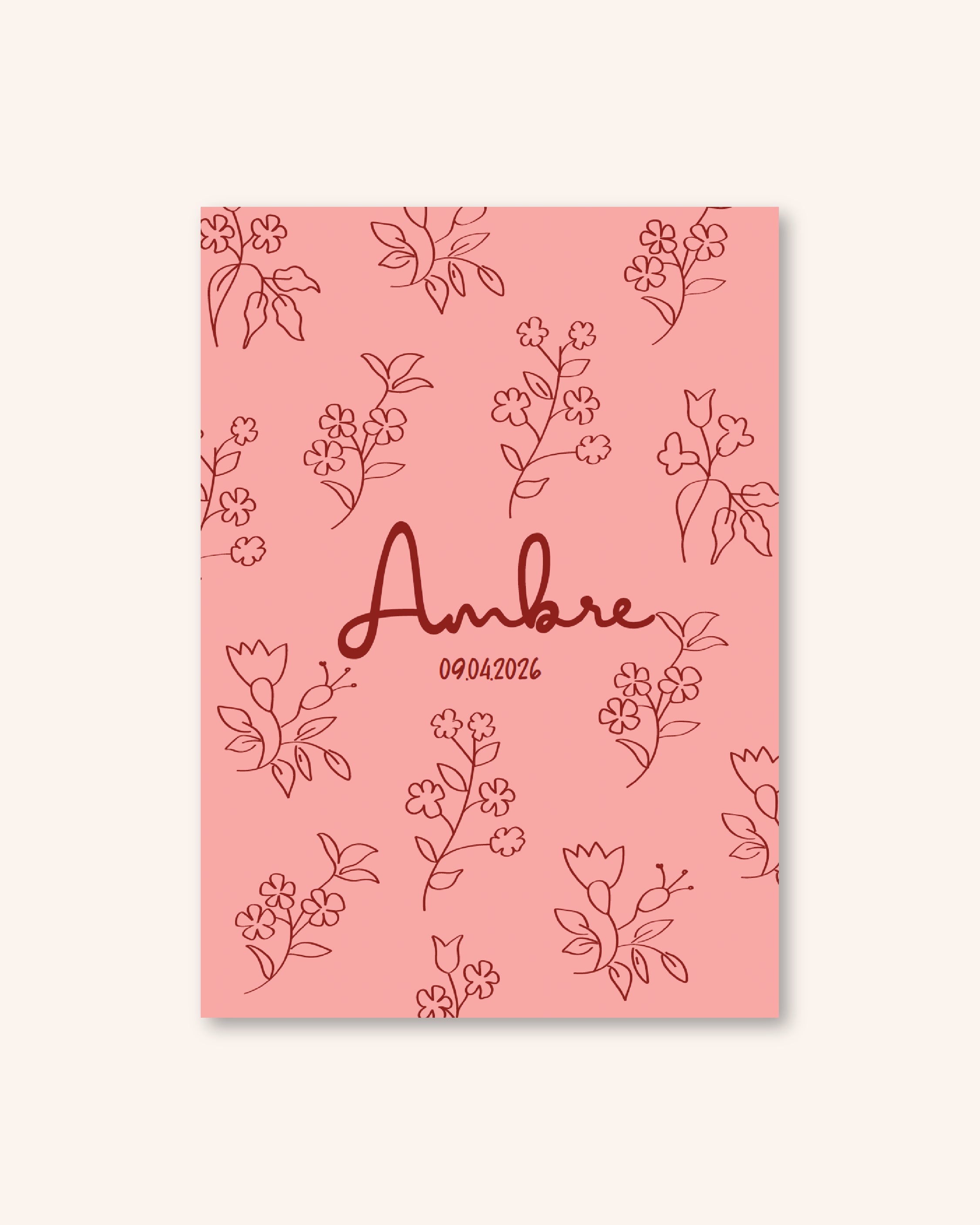 Faire part fleuri pour annoncer la naissance de bébé