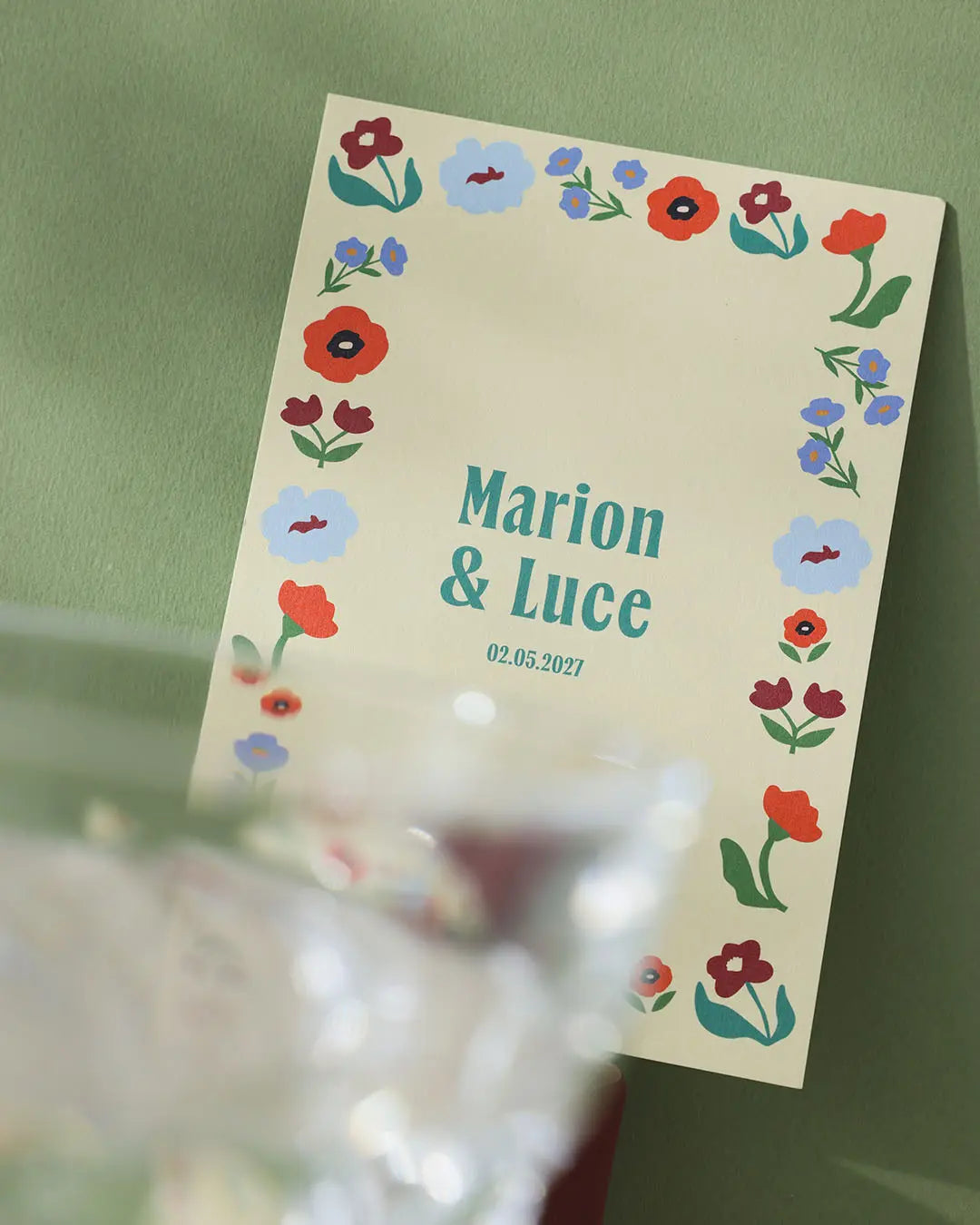 Faire-part fleurs, illustration mariage, annonce mariage