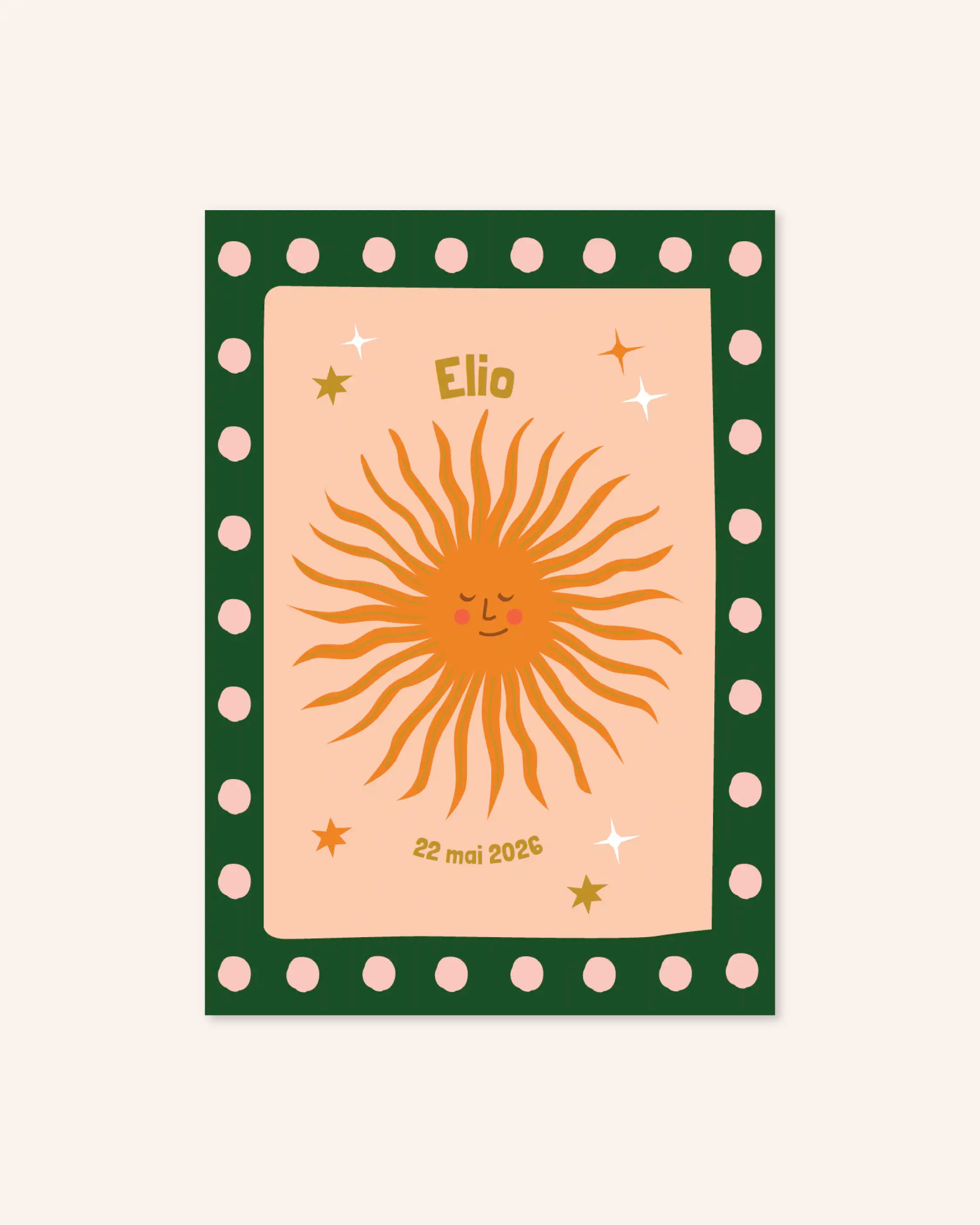 Découvrez notre modèle “Mon soleil” et son illustration très solaire ! Le motif iconique et les couleurs ensoleillées de ce modèle sauront faire pétiller les yeux de tous !