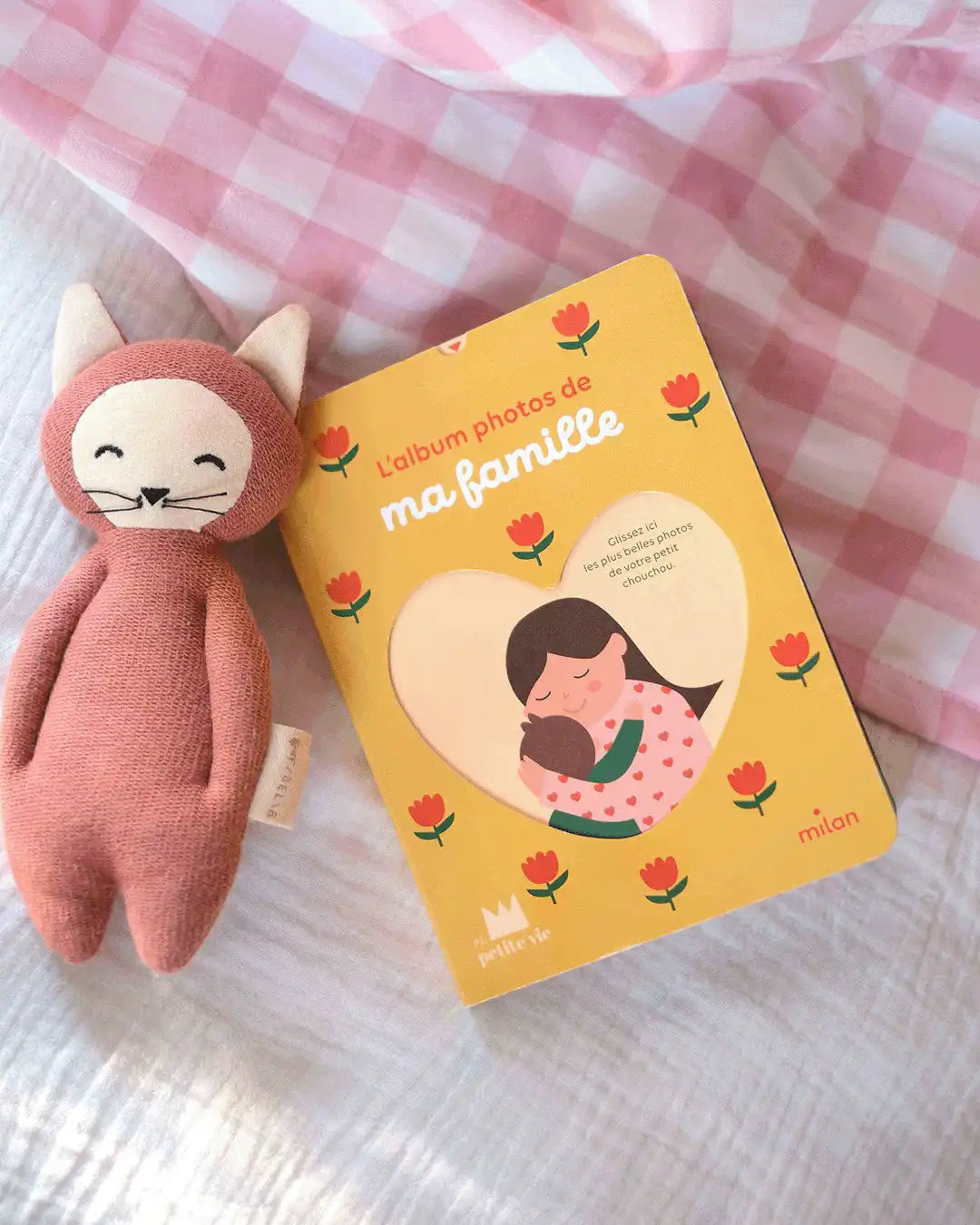 Mini-album photo bébé Ma famille avec scènes de vie et moments partagés.