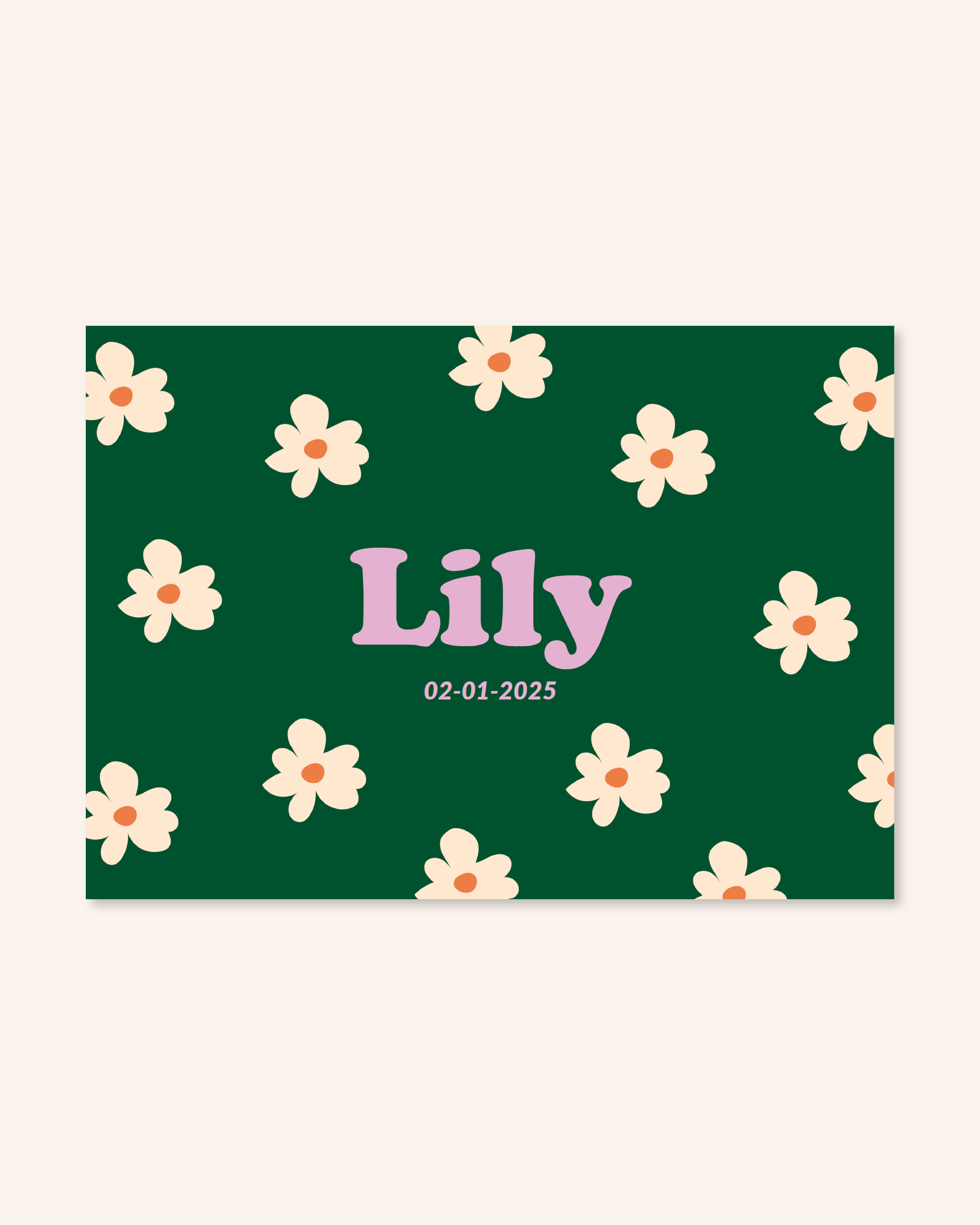 Faire-part de naissance bébé avec des fleurs pour annoncer la naissance de bébé.