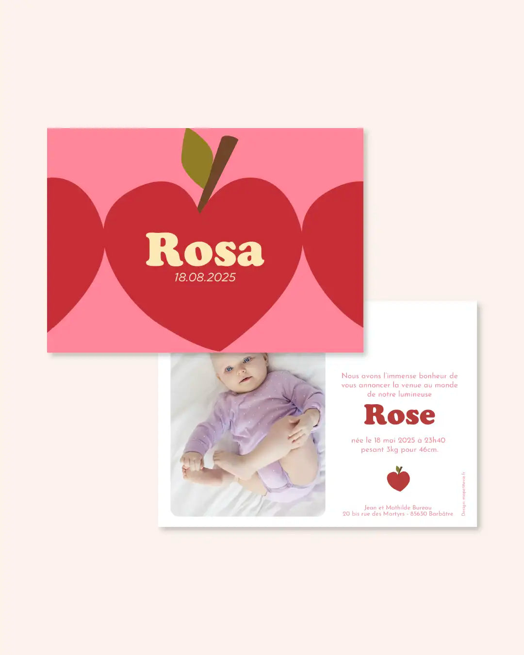 Faire-part de naissance pour bébé poétique et coloré Ma Petite Vie