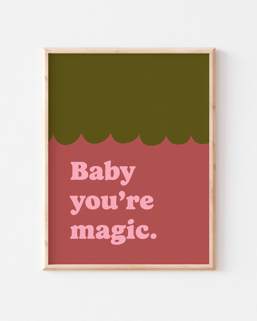 Affiche Baby You’re Magic pour chambre d’enfant ou bébé, illustration colorée et joyeuse avec message positif.