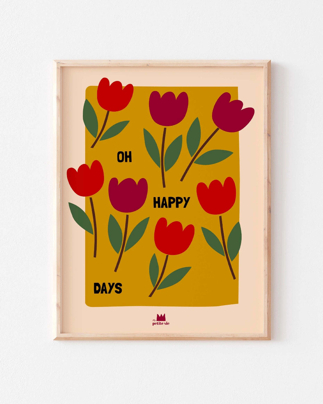 Illustration de tulipes colorées aux teintes vives, ambiance joyeuse et printanière