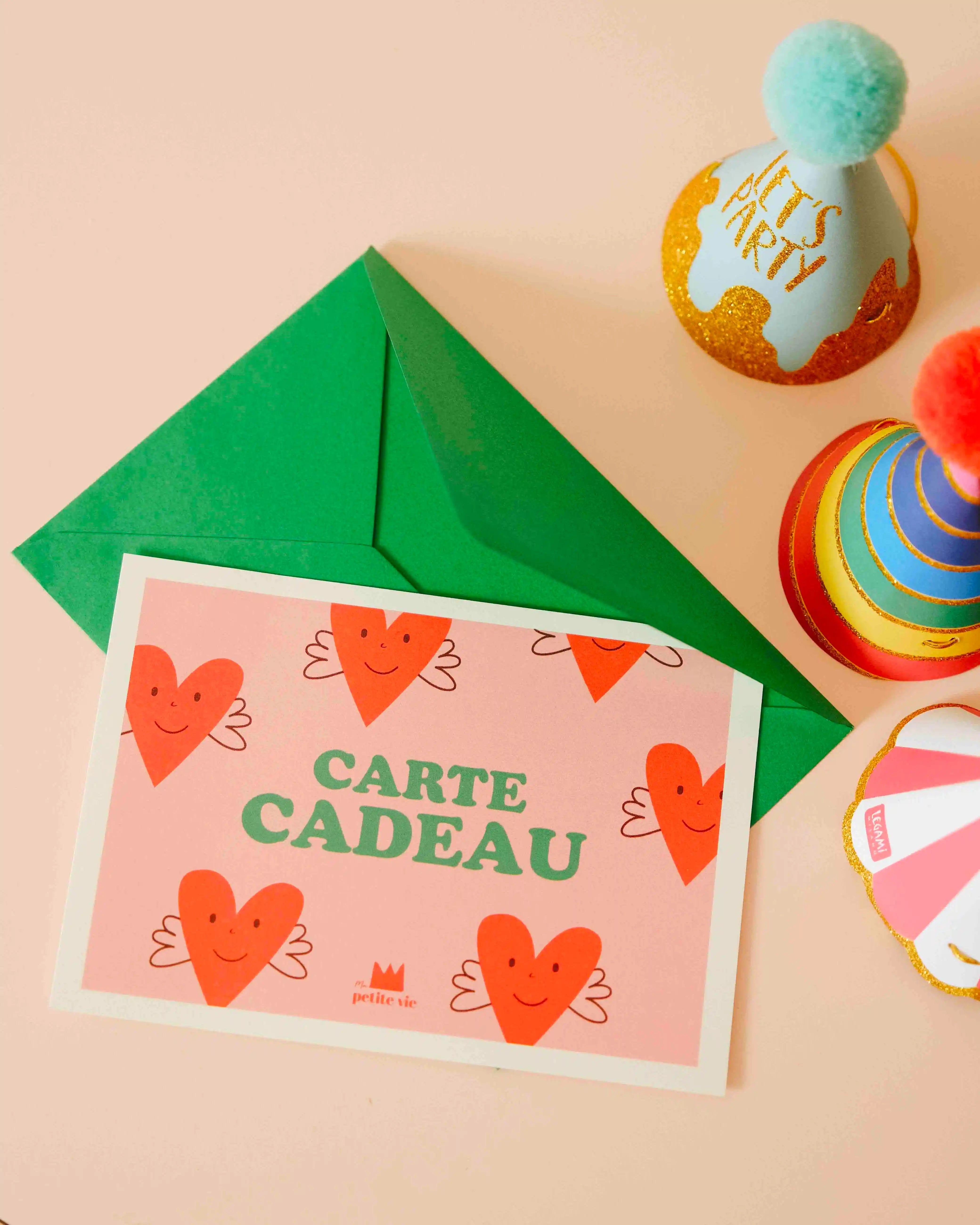 Carte cadeau aux petits coeurs pour offrir un cadeau Ma Petite Vie