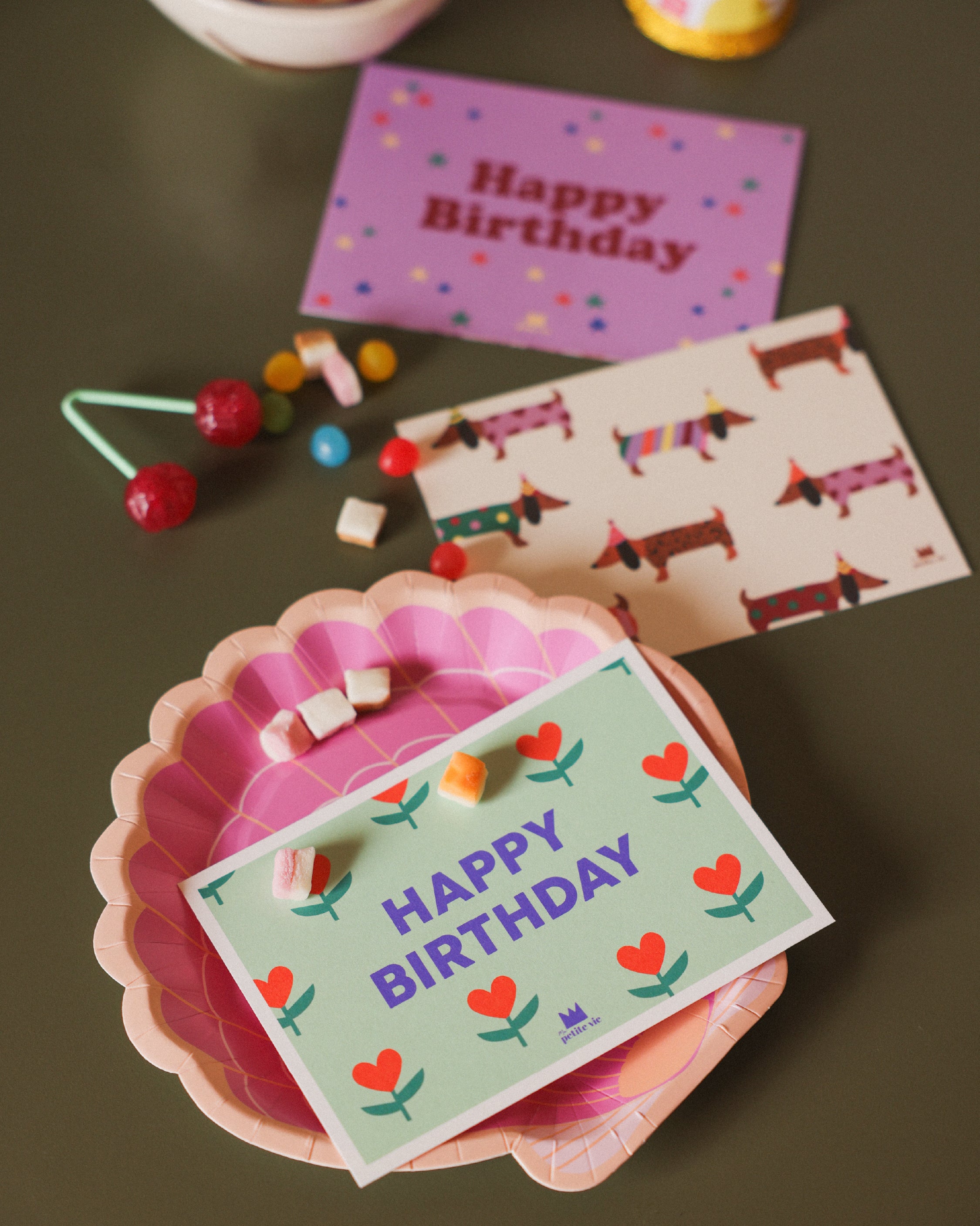 Carte Happy Birthday Fleurs