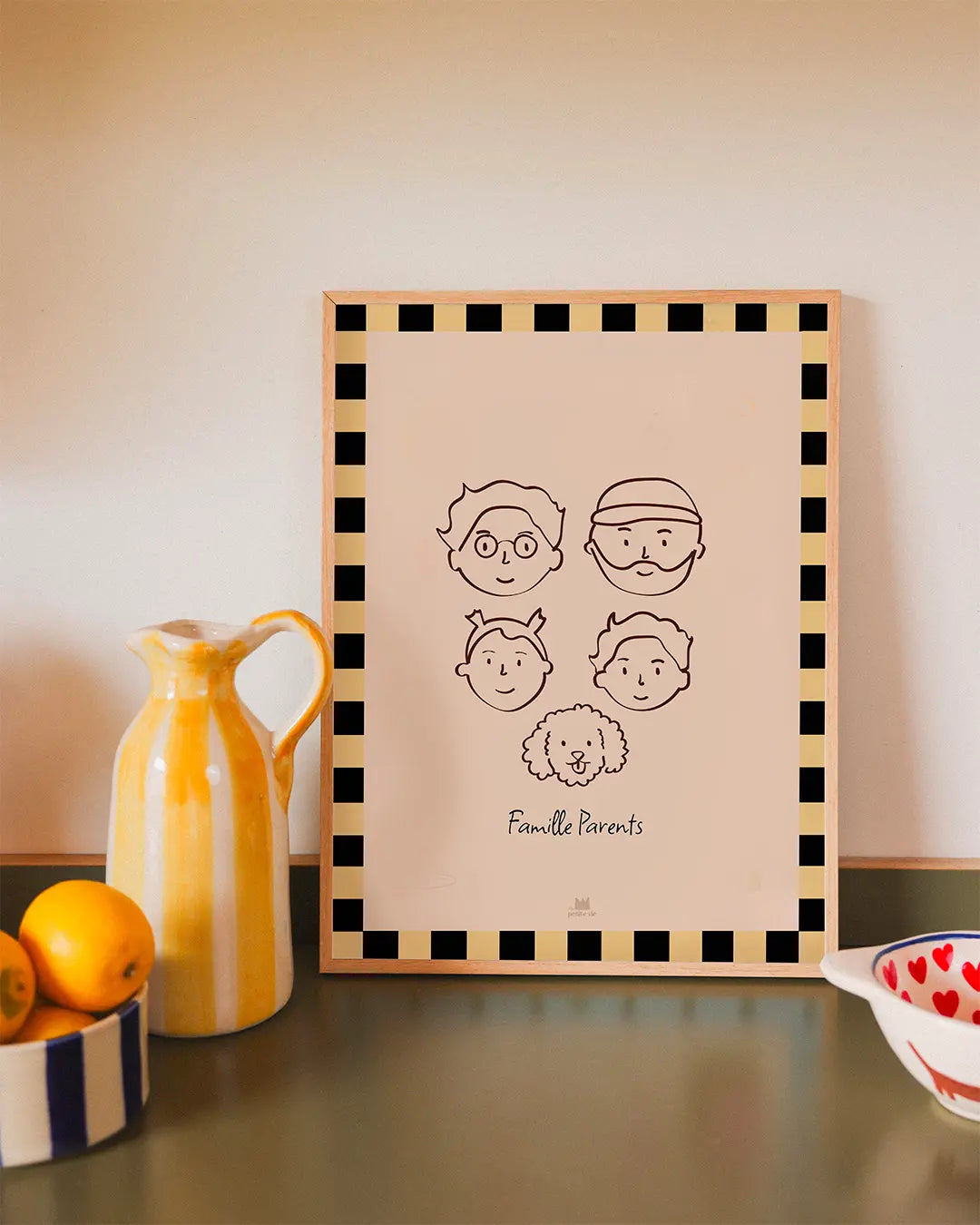Portrait de famille à personnaliser pour la fête des pères