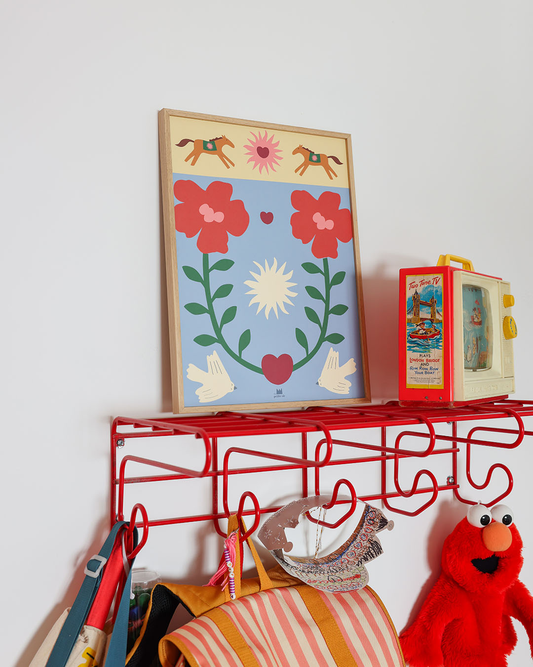 Affiche fleurs et chevaux pour une chambre de bébé