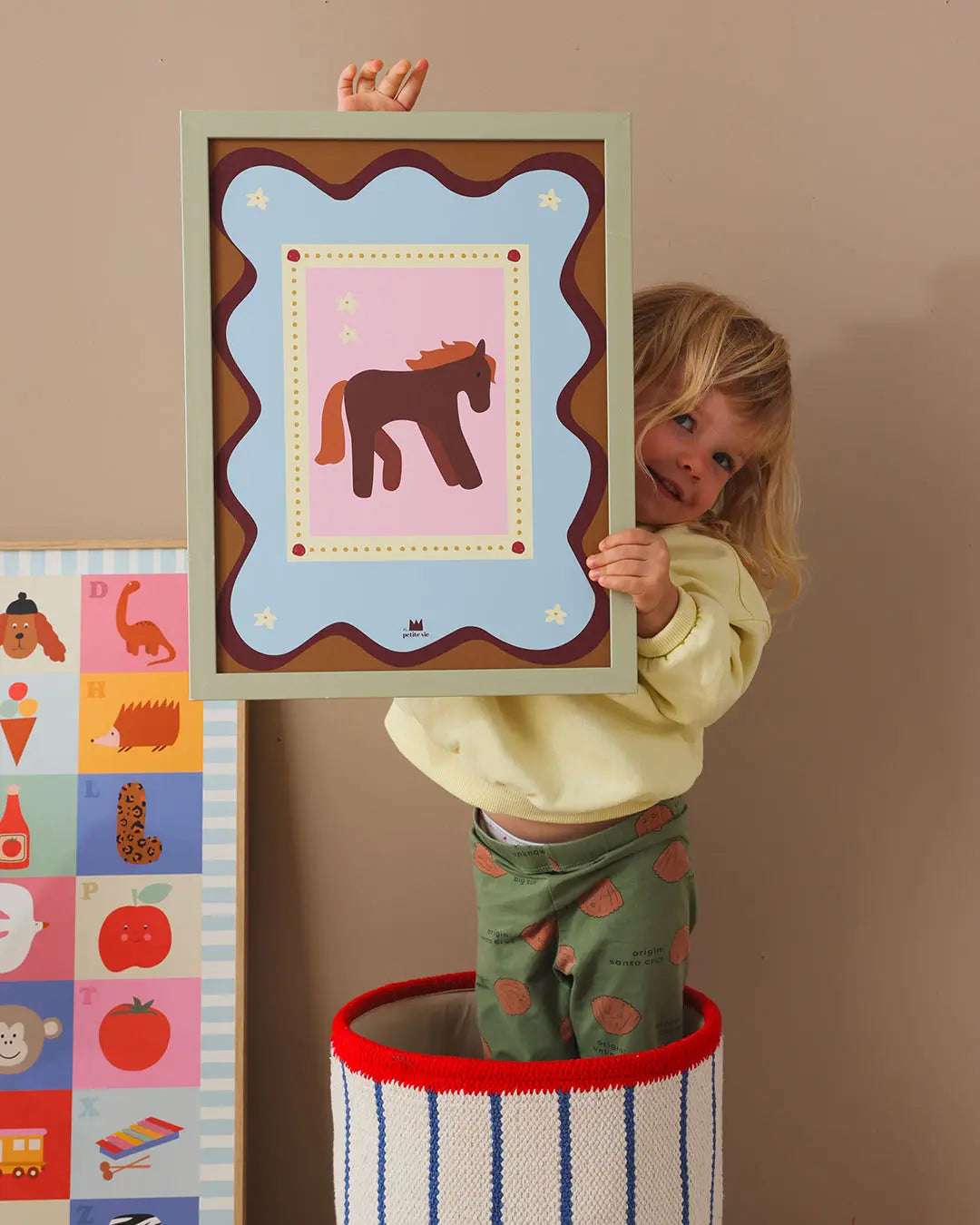 Affiche cheval pour chambre de petite file avec des couleurs pastel