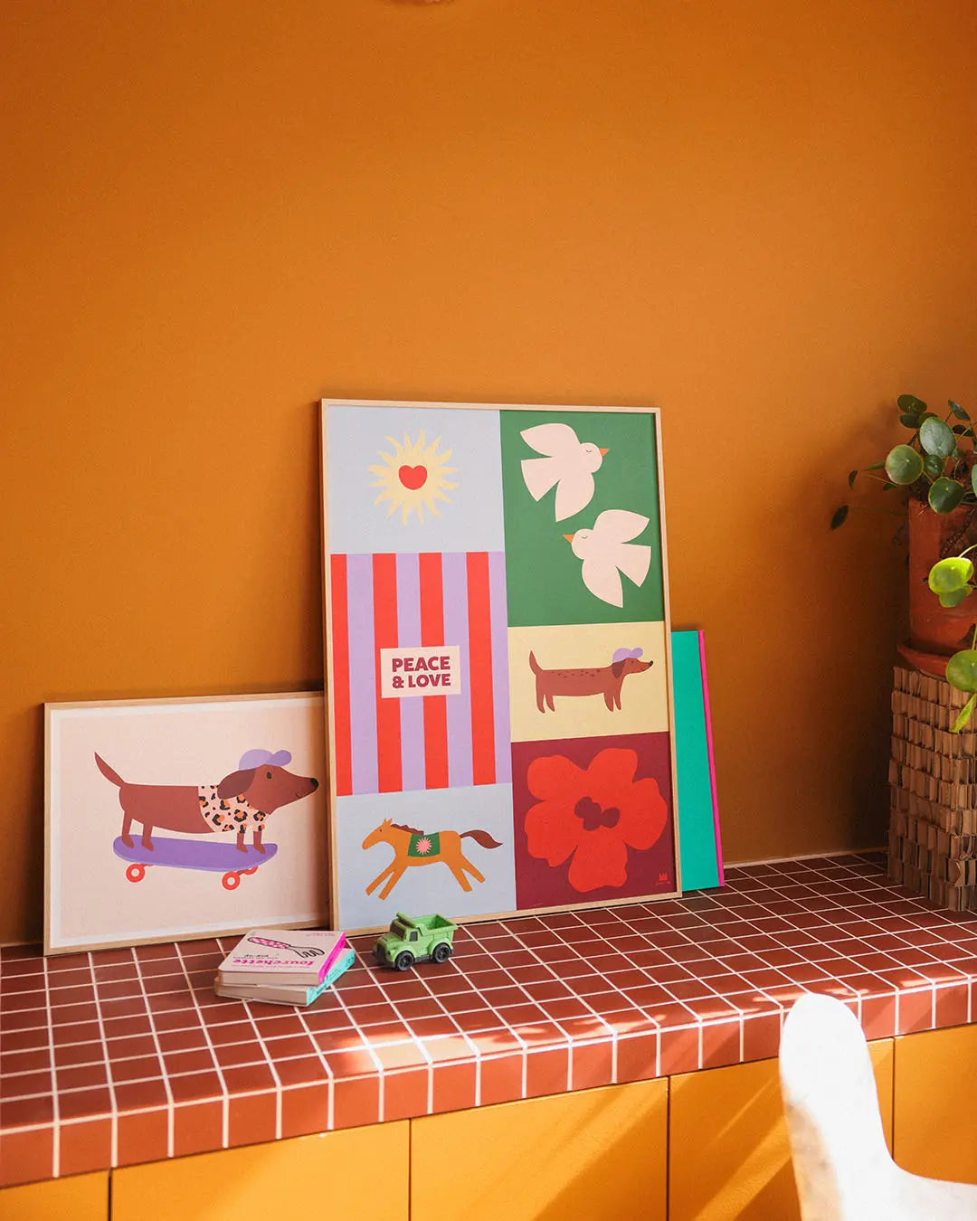 grande affiche illustré avec des éléments graphiques pour les enfants