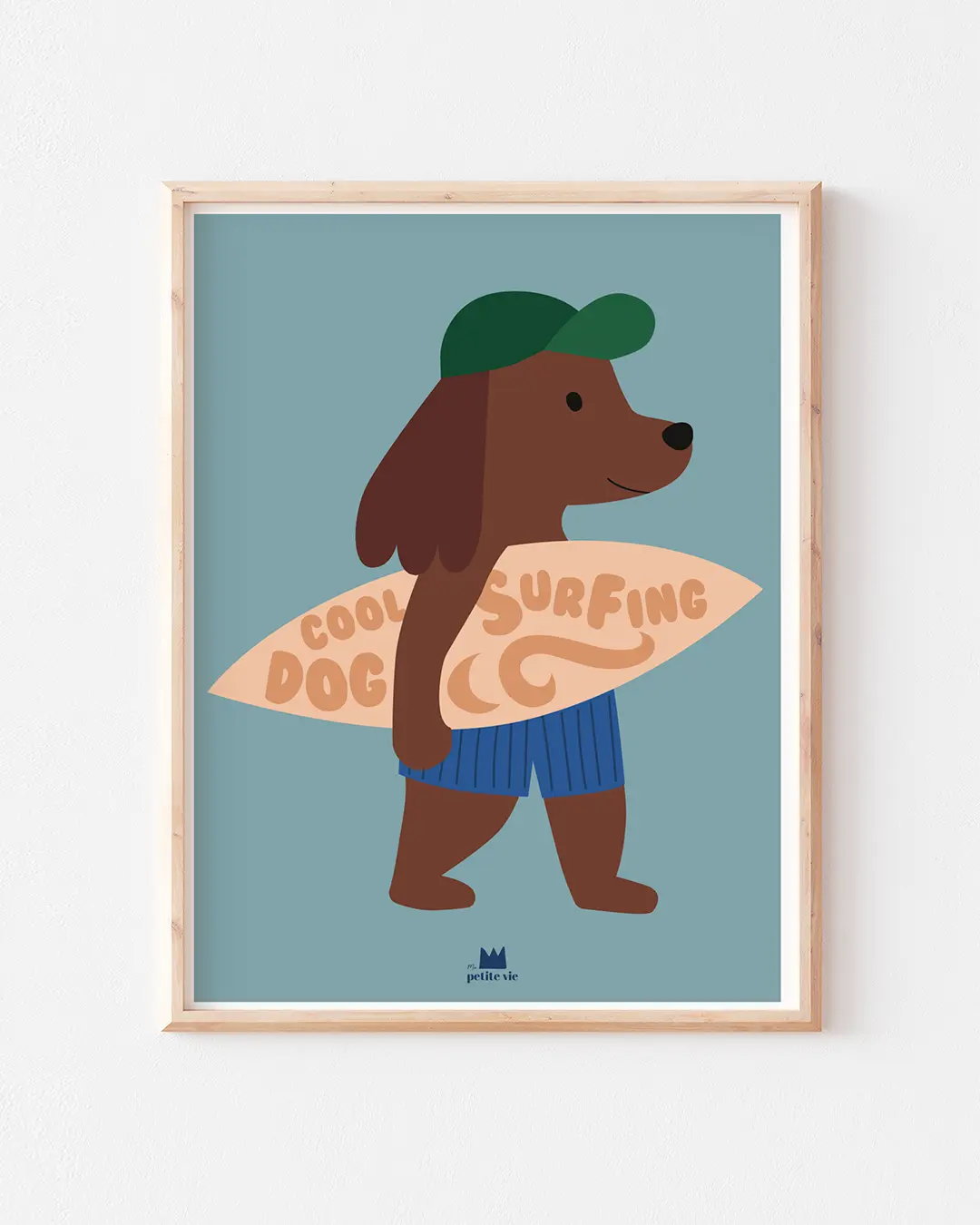 Affiche – Cool surfing dog