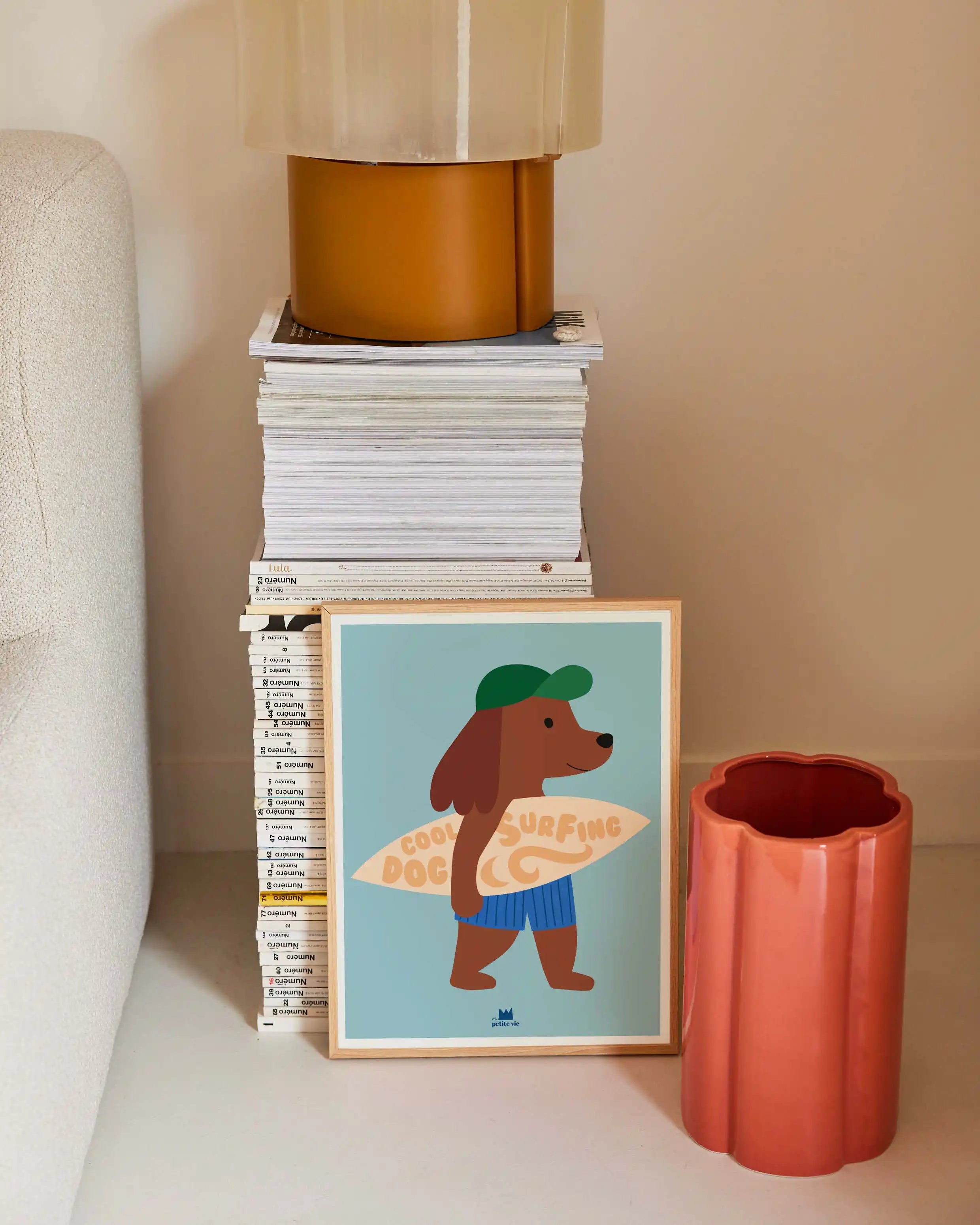 Affiche – Cool surfing dog