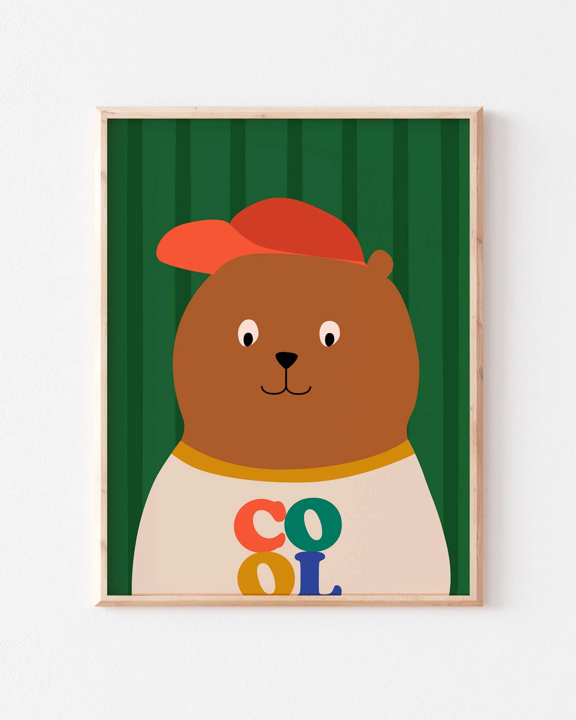 Affiche enfant Cool Ours colorée pour la chambre