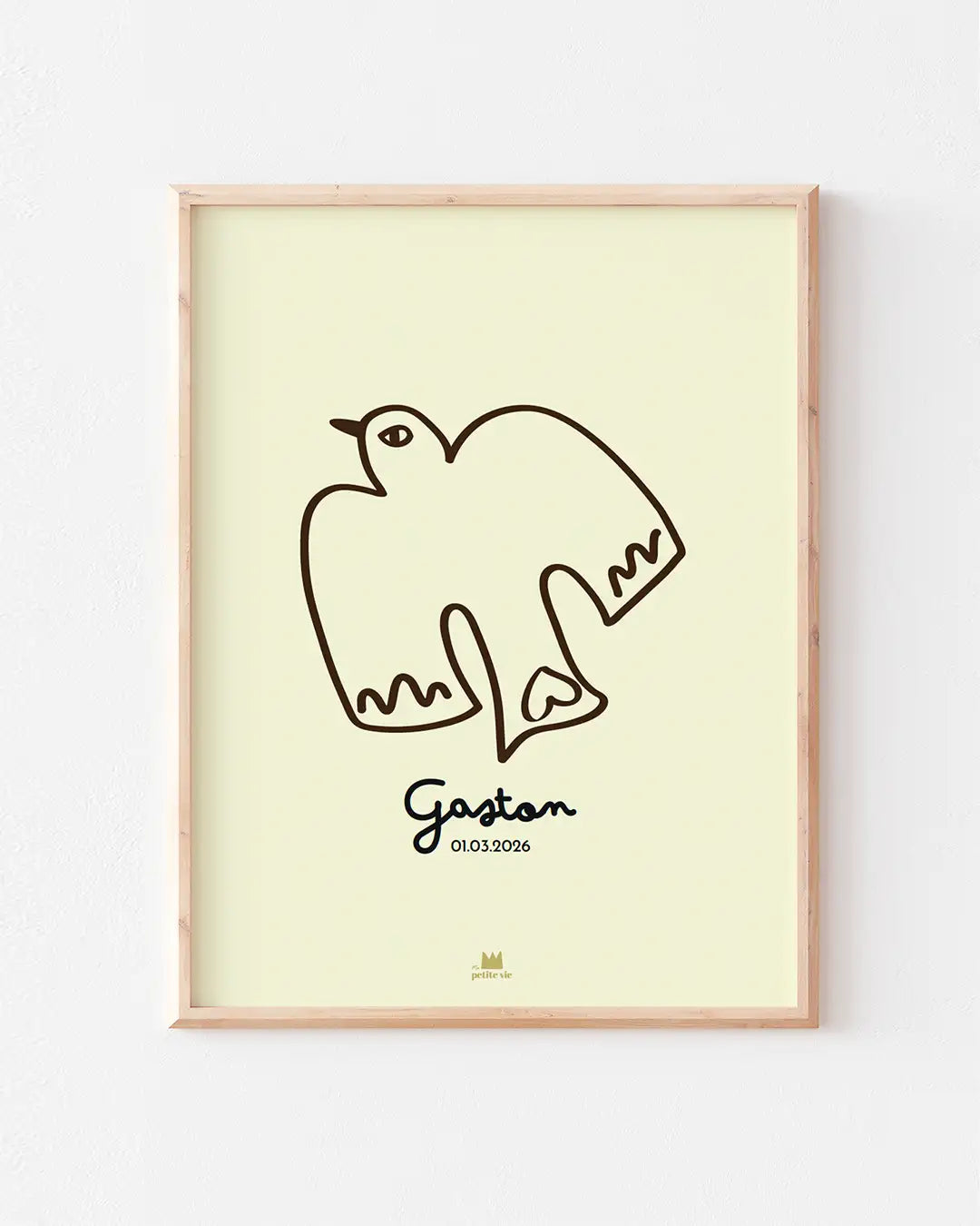 Affiche prénom l'oiseau à personnaliser pour la chambre des enfants Ma petite vie 