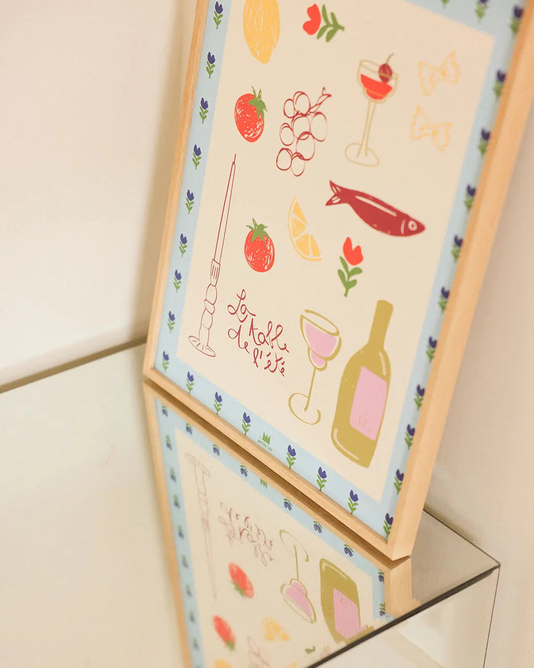 Affiche table de l'été avec éléments illustrés