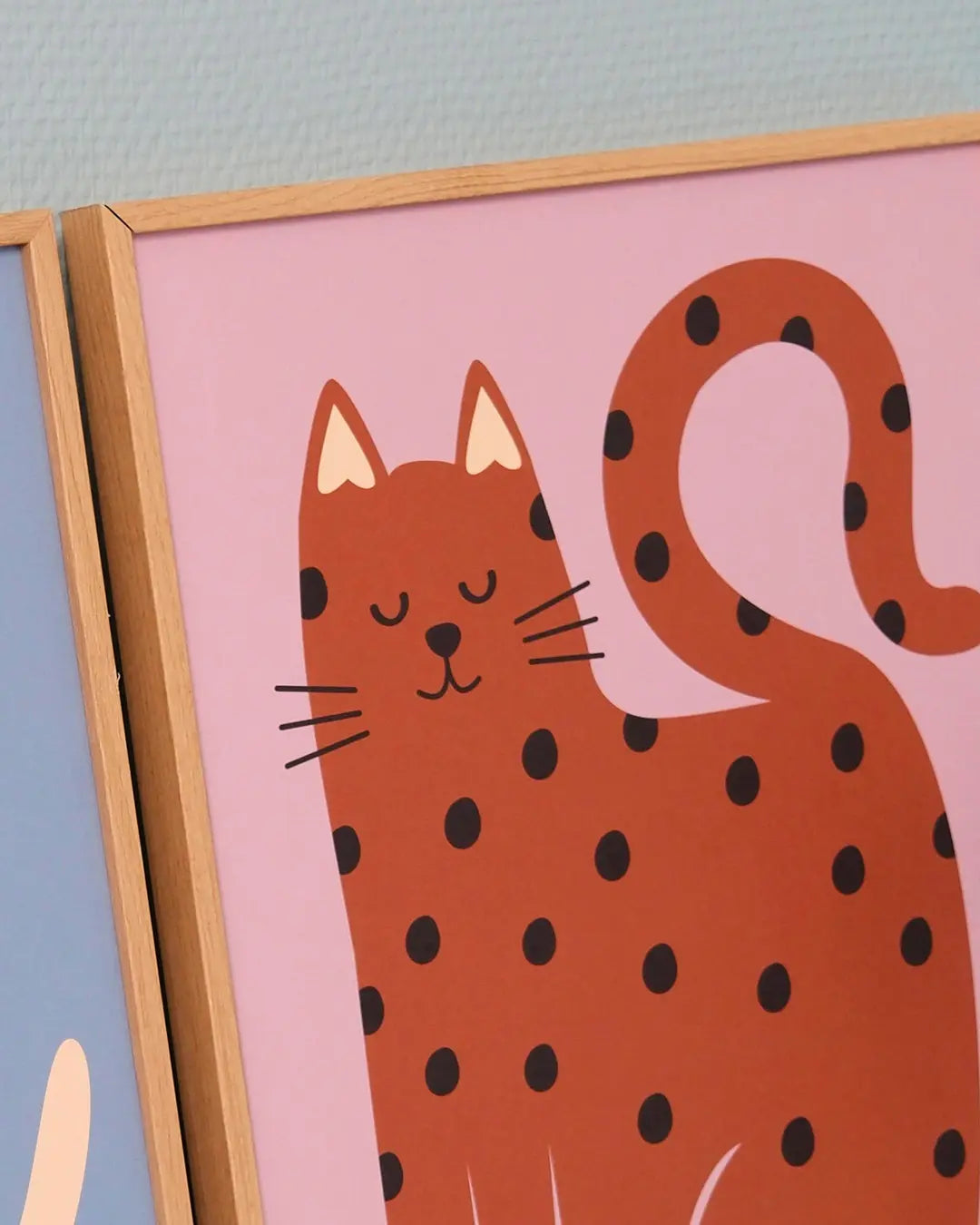 Affiche chat à pois pour décorer la chambre des enfants 