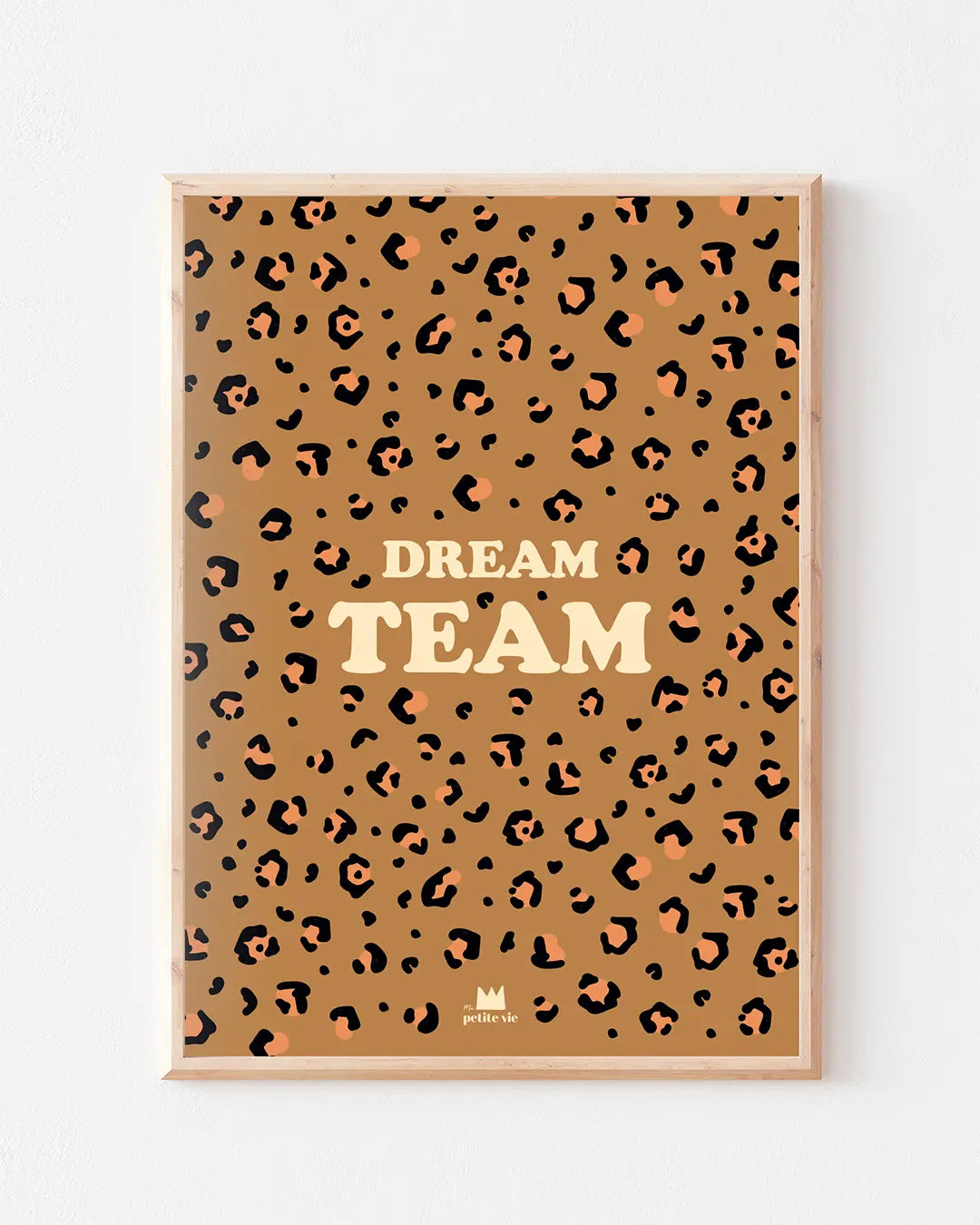 Illustration fond léopard avec message dream team.