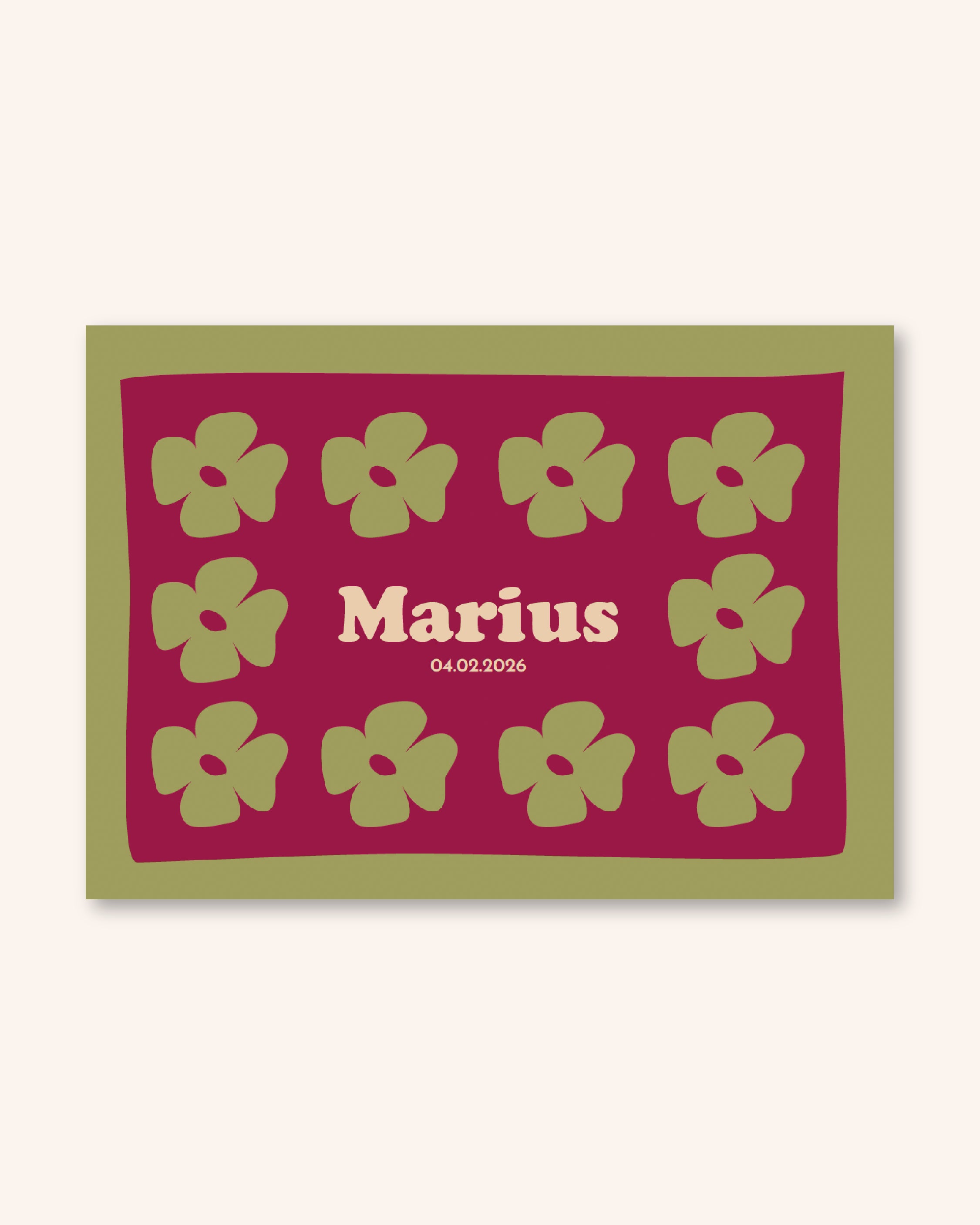 Faire part de naissance à trèfles verts pour annoncer l'arrivée de bébé bonheur. 