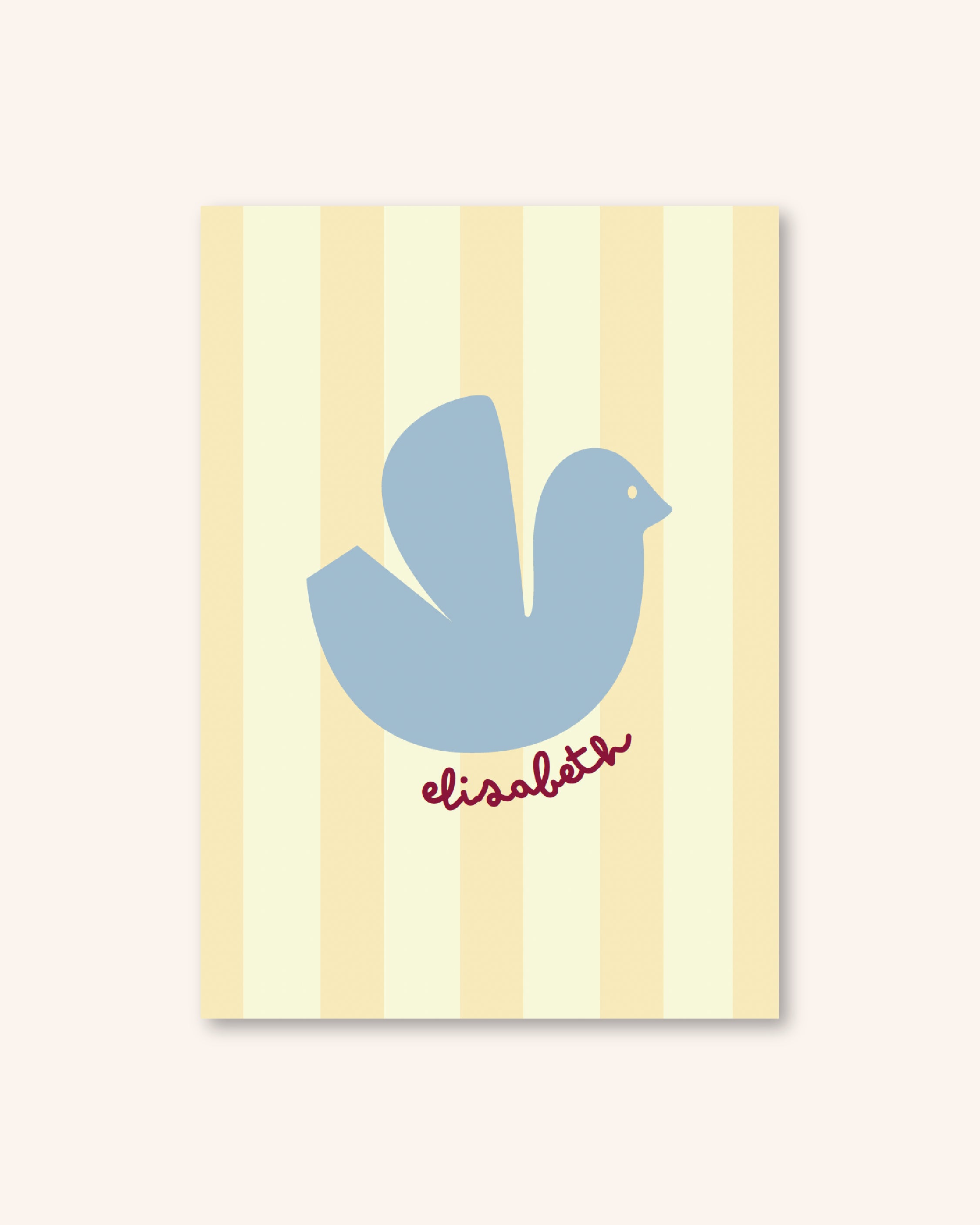 Faire part jaune et bleu, poétique pour annoncer la naissance de bébé