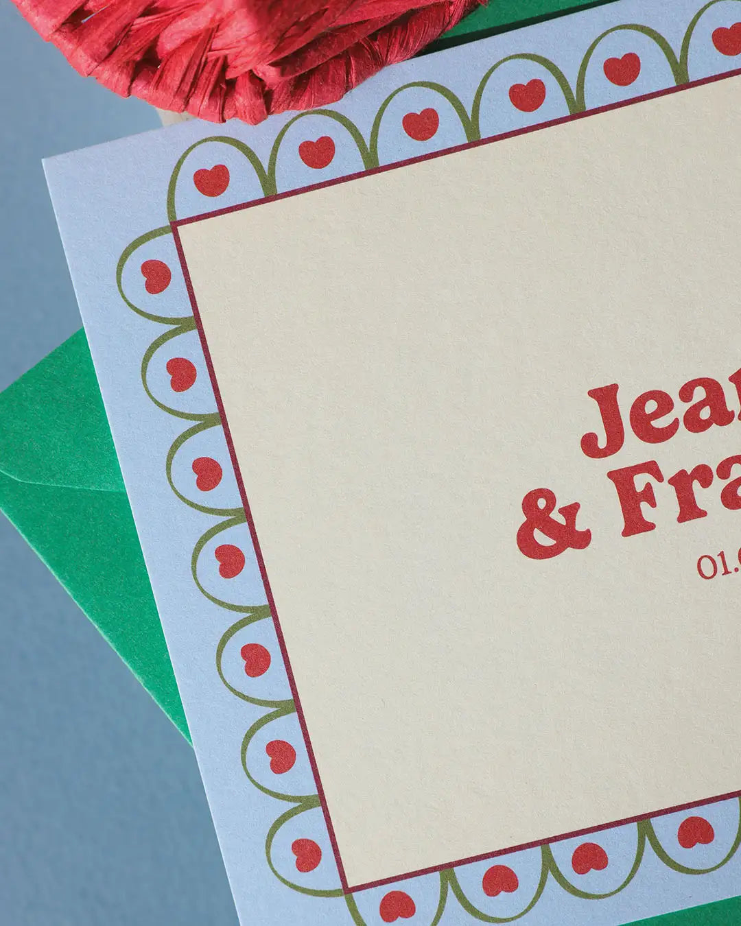 Faire-part coeur, illustration mariage, annonce mariage