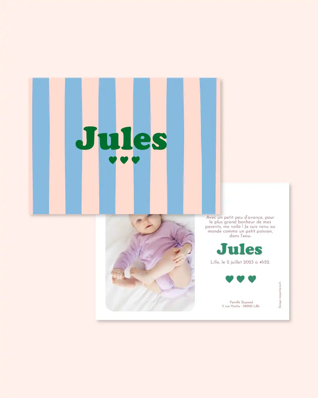 Annoncer la naissance de bébé avec un faire-part de naissance poétique et coloré.