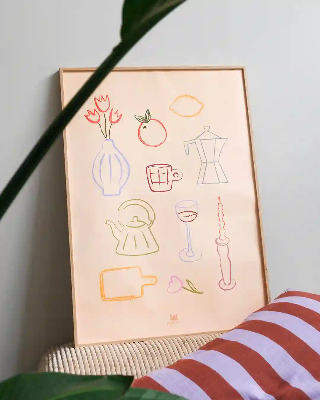 Affiche pour décorer sa maison avec des illustrations du quotidien