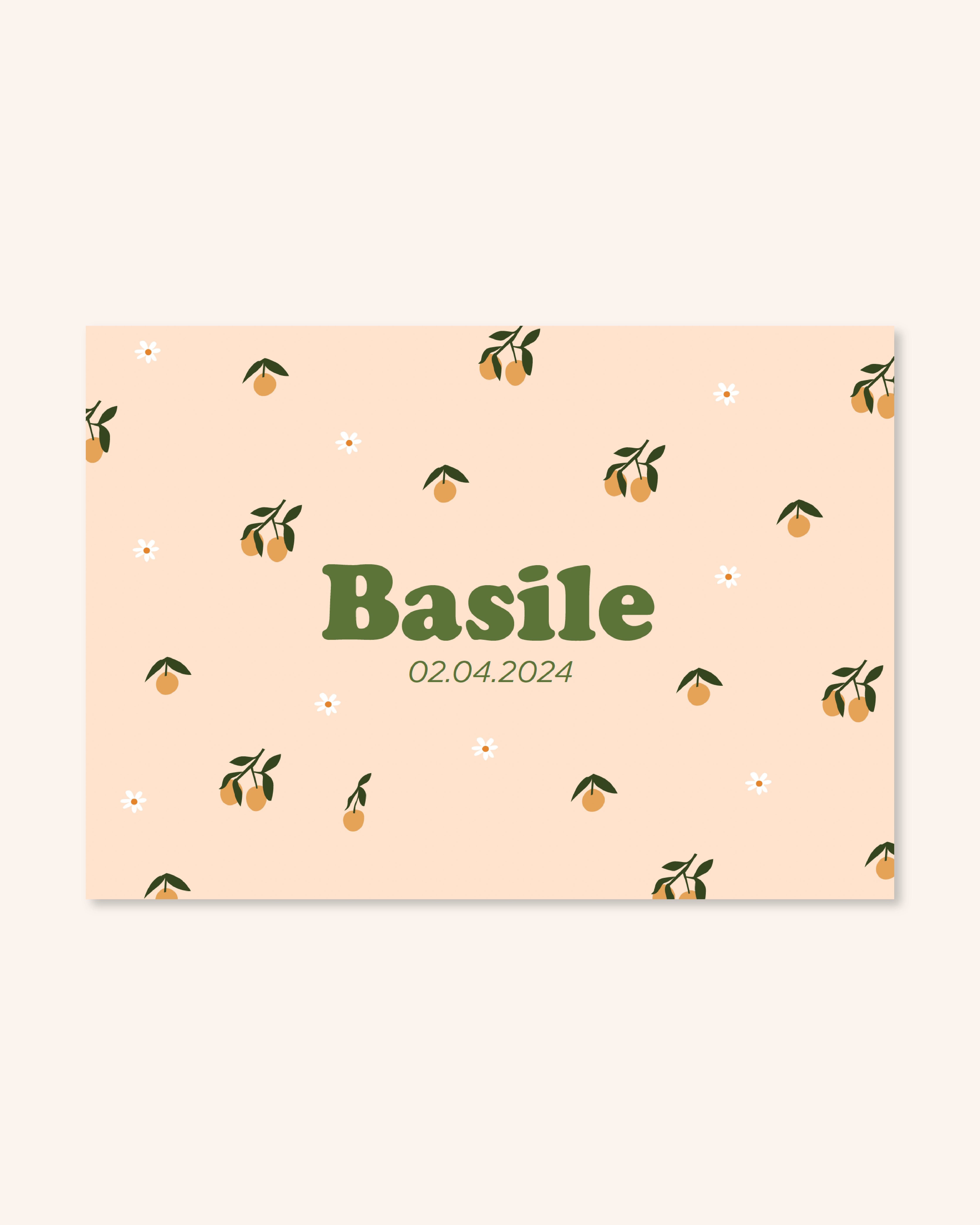 Faire-part de naissance bébé avec des citrons pour annoncer la naissance de bébé. 